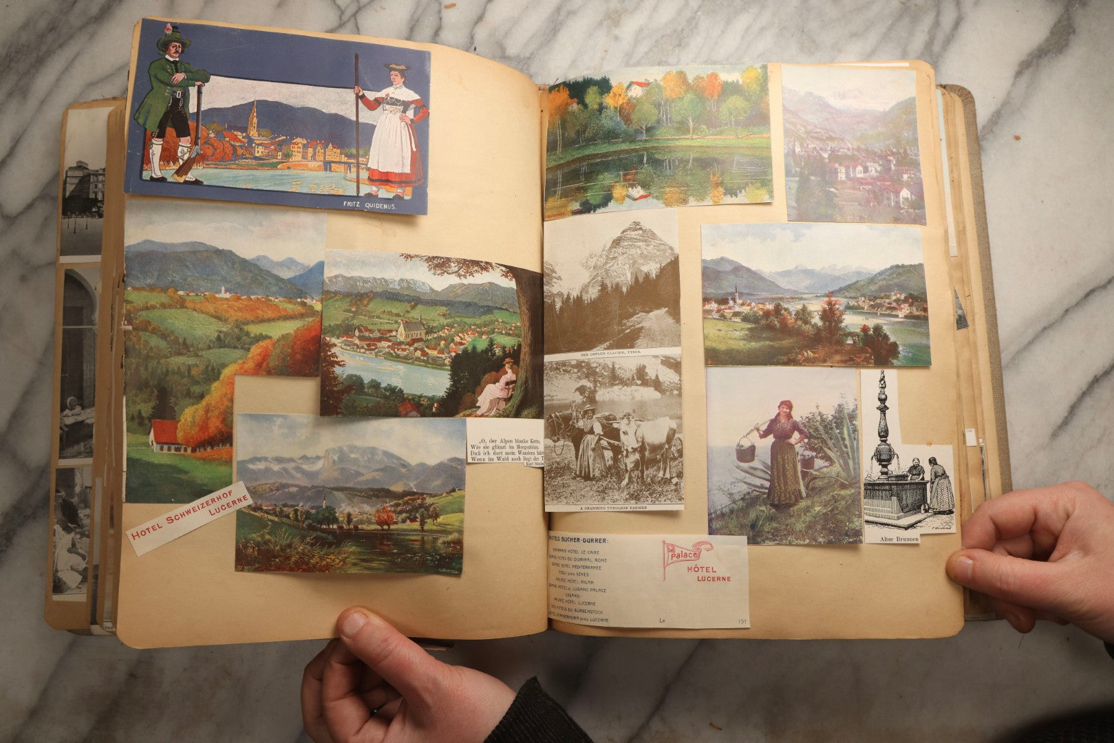 Lot 097 - Antique Scrapbook With Mediterranean, Holy Lands, Egypt, And Algeria Travel Ephemera And Homemade Herbarium Pages, Circa 1911-1912, Note Many Pressed Samples Detached And Broken