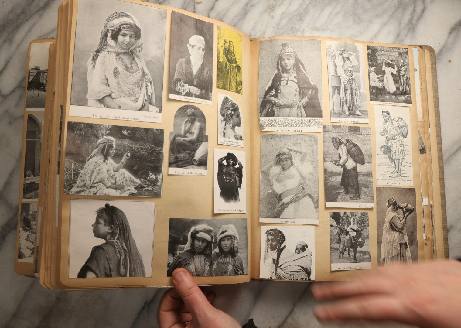 Lot 097 - Antique Scrapbook With Mediterranean, Holy Lands, Egypt, And Algeria Travel Ephemera And Homemade Herbarium Pages, Circa 1911-1912, Note Many Pressed Samples Detached And Broken