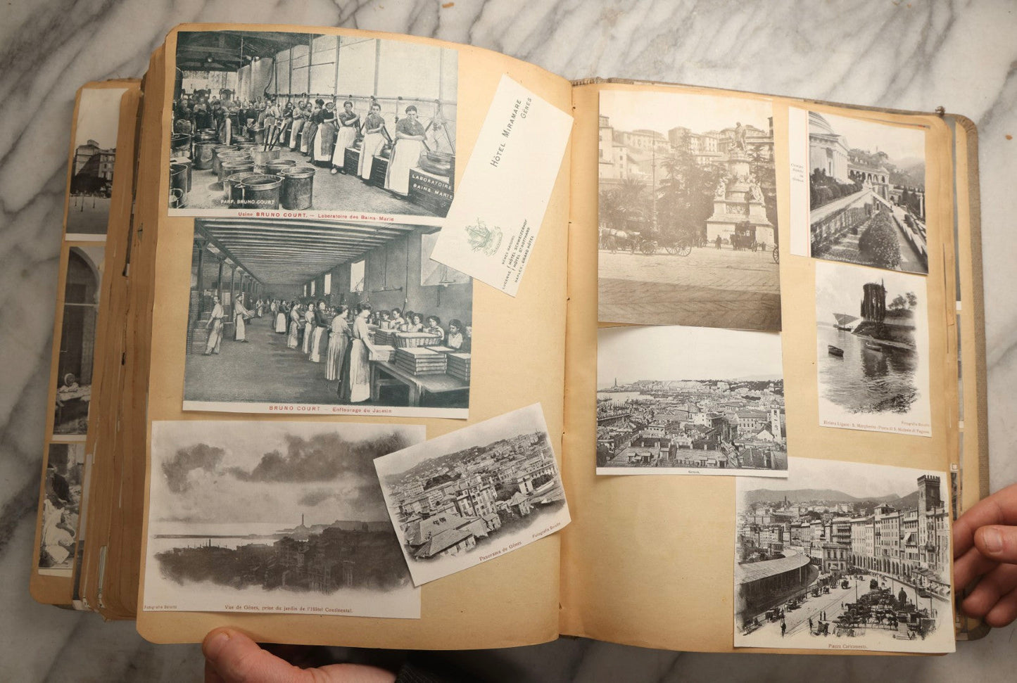 Lot 097 - Antique Scrapbook With Mediterranean, Holy Lands, Egypt, And Algeria Travel Ephemera And Homemade Herbarium Pages, Circa 1911-1912, Note Many Pressed Samples Detached And Broken