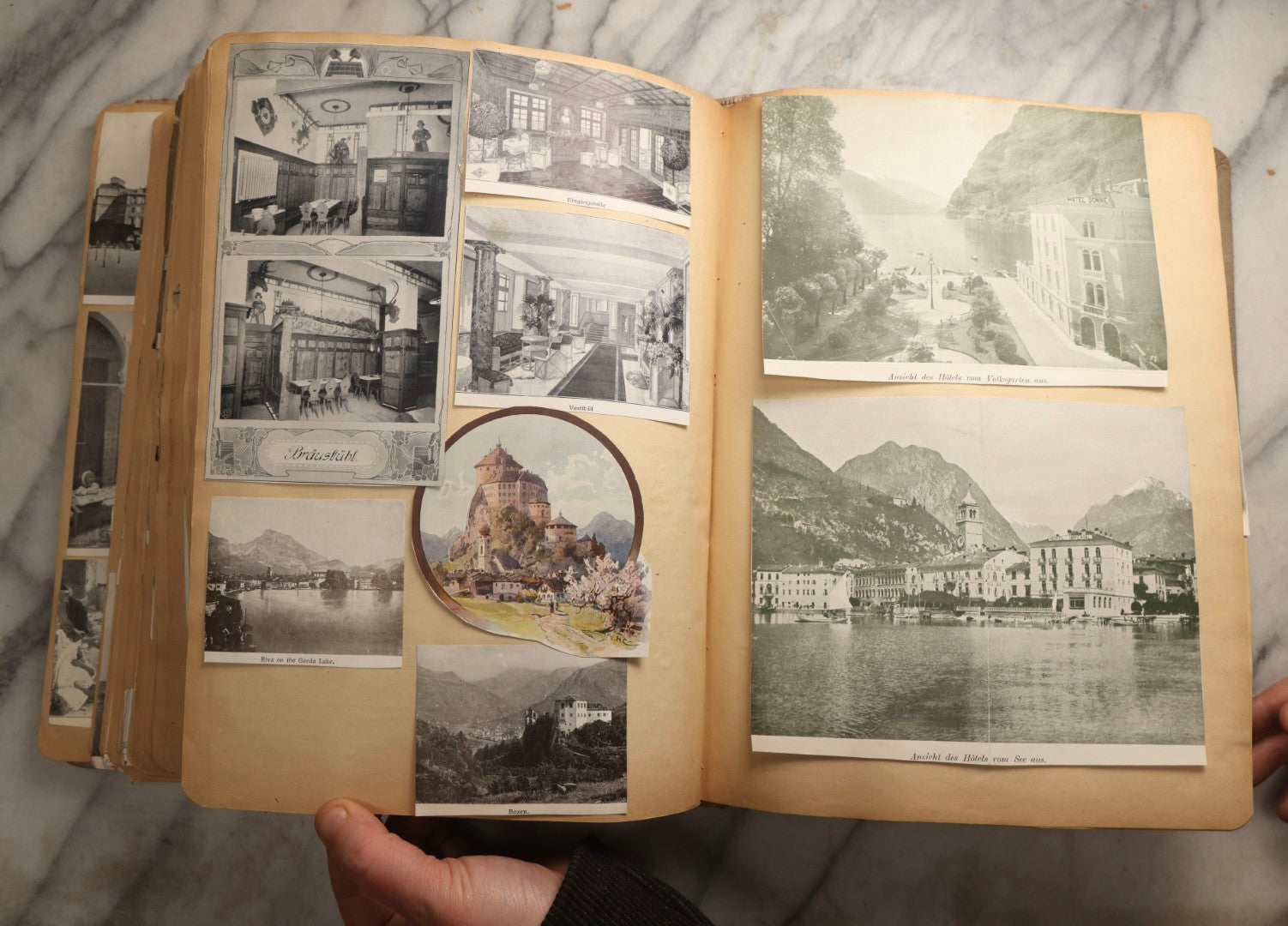 Lot 097 - Antique Scrapbook With Mediterranean, Holy Lands, Egypt, And Algeria Travel Ephemera And Homemade Herbarium Pages, Circa 1911-1912, Note Many Pressed Samples Detached And Broken