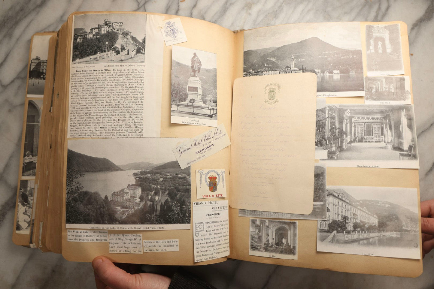 Lot 097 - Antique Scrapbook With Mediterranean, Holy Lands, Egypt, And Algeria Travel Ephemera And Homemade Herbarium Pages, Circa 1911-1912, Note Many Pressed Samples Detached And Broken
