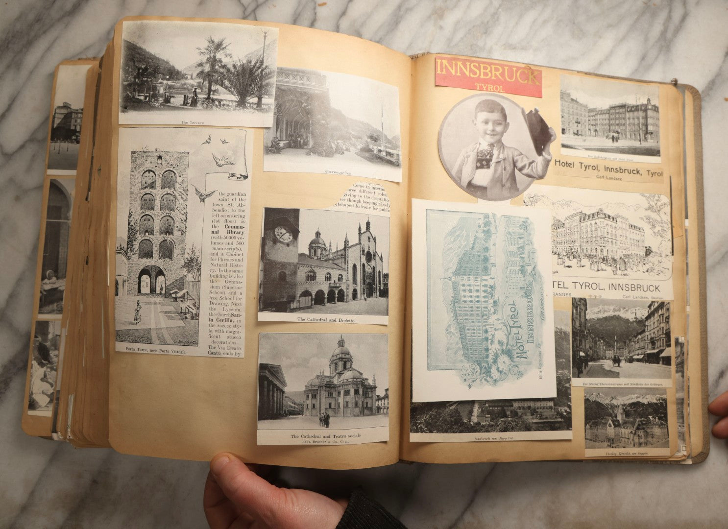 Lot 097 - Antique Scrapbook With Mediterranean, Holy Lands, Egypt, And Algeria Travel Ephemera And Homemade Herbarium Pages, Circa 1911-1912, Note Many Pressed Samples Detached And Broken