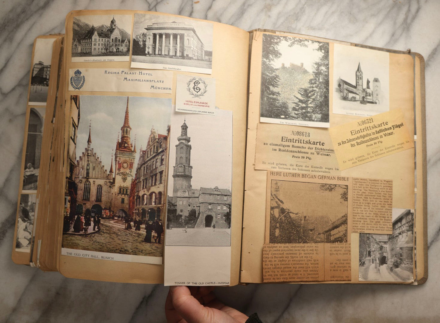 Lot 097 - Antique Scrapbook With Mediterranean, Holy Lands, Egypt, And Algeria Travel Ephemera And Homemade Herbarium Pages, Circa 1911-1912, Note Many Pressed Samples Detached And Broken
