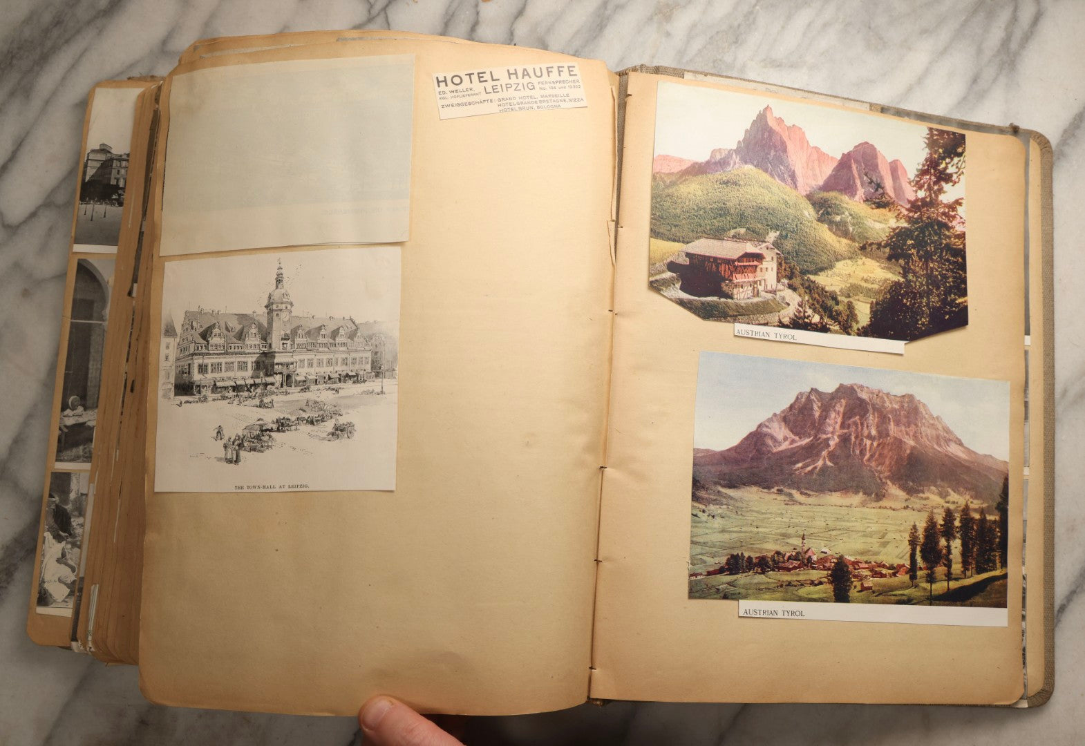 Lot 097 - Antique Scrapbook With Mediterranean, Holy Lands, Egypt, And Algeria Travel Ephemera And Homemade Herbarium Pages, Circa 1911-1912, Note Many Pressed Samples Detached And Broken