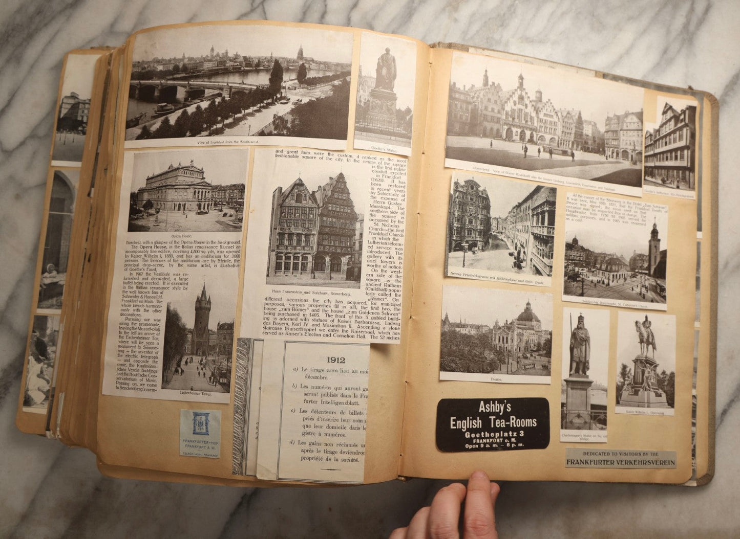 Lot 097 - Antique Scrapbook With Mediterranean, Holy Lands, Egypt, And Algeria Travel Ephemera And Homemade Herbarium Pages, Circa 1911-1912, Note Many Pressed Samples Detached And Broken