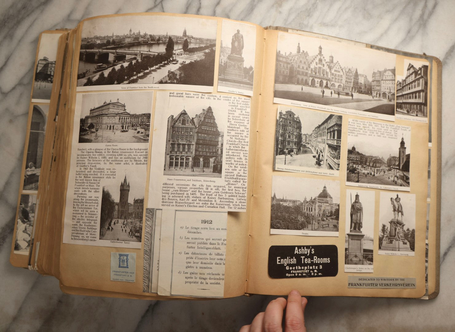 Lot 097 - Antique Scrapbook With Mediterranean, Holy Lands, Egypt, And Algeria Travel Ephemera And Homemade Herbarium Pages, Circa 1911-1912, Note Many Pressed Samples Detached And Broken