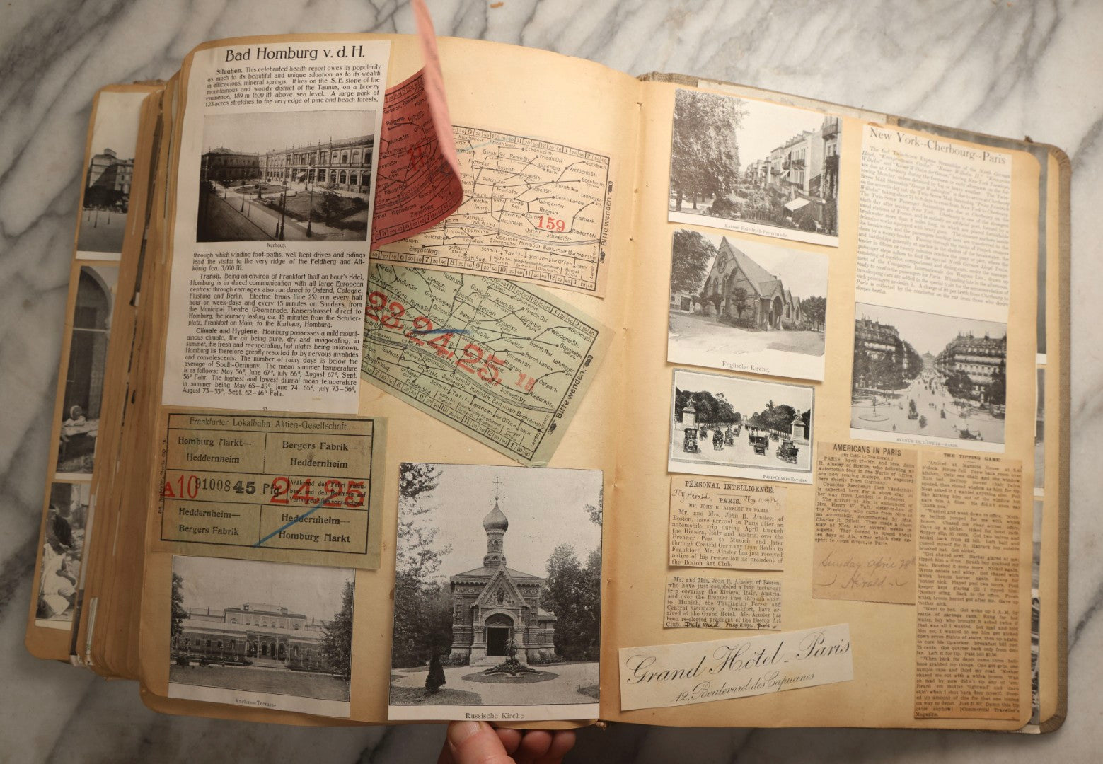 Lot 097 - Antique Scrapbook With Mediterranean, Holy Lands, Egypt, And Algeria Travel Ephemera And Homemade Herbarium Pages, Circa 1911-1912, Note Many Pressed Samples Detached And Broken