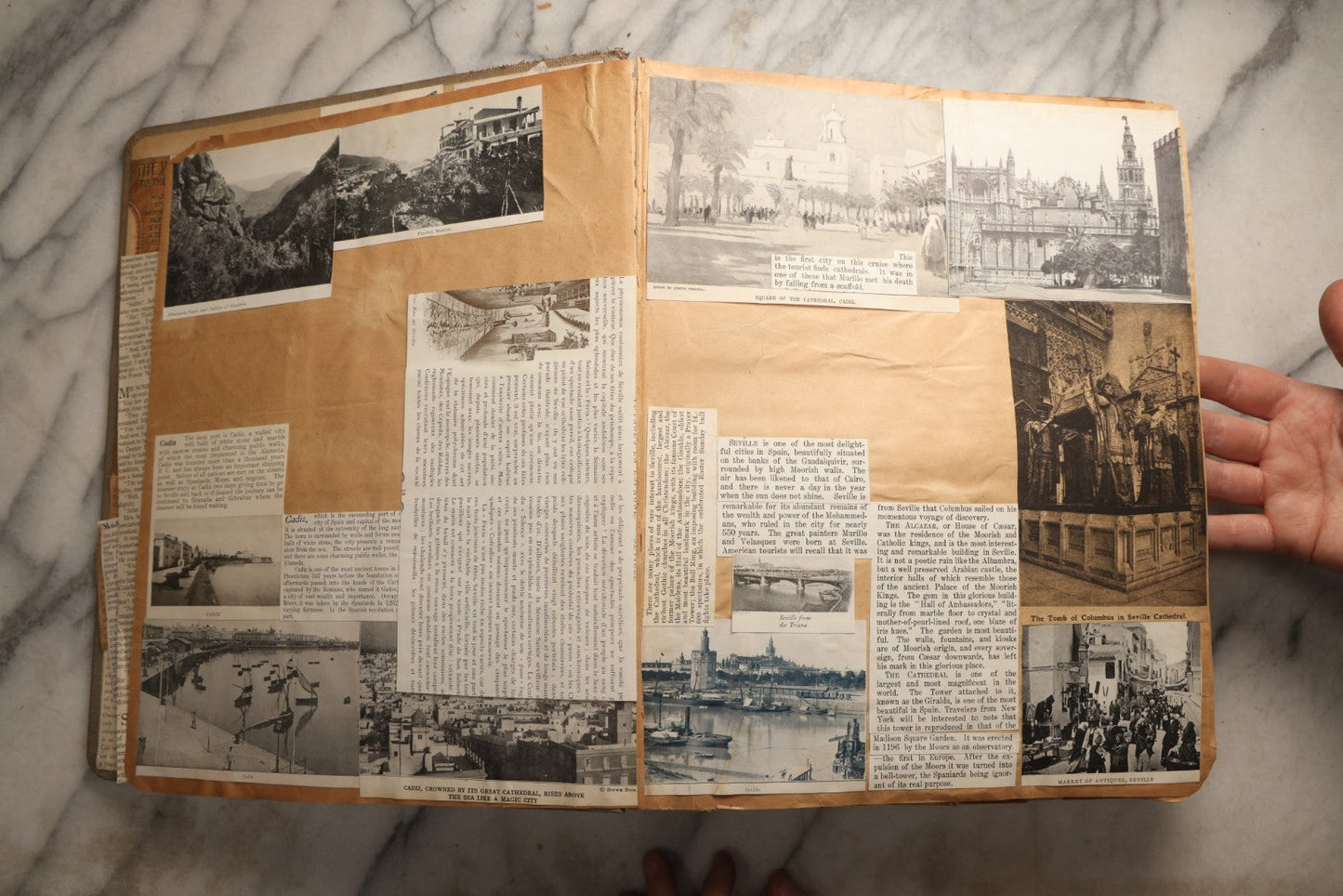 Lot 098 - Antique Scrapbook With Spain, Algeria, Greece, Syria, Italy, And Switzerland Travel Ephemera, Pressed Flowers And Botanical Specimens Throughout, Circa 1911