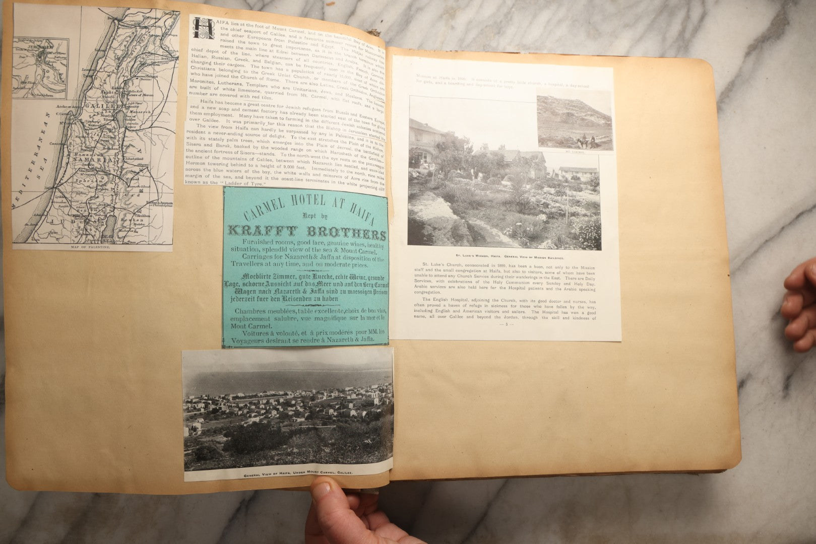 Lot 098 - Antique Scrapbook With Spain, Algeria, Greece, Syria, Italy, And Switzerland Travel Ephemera, Pressed Flowers And Botanical Specimens Throughout, Circa 1911