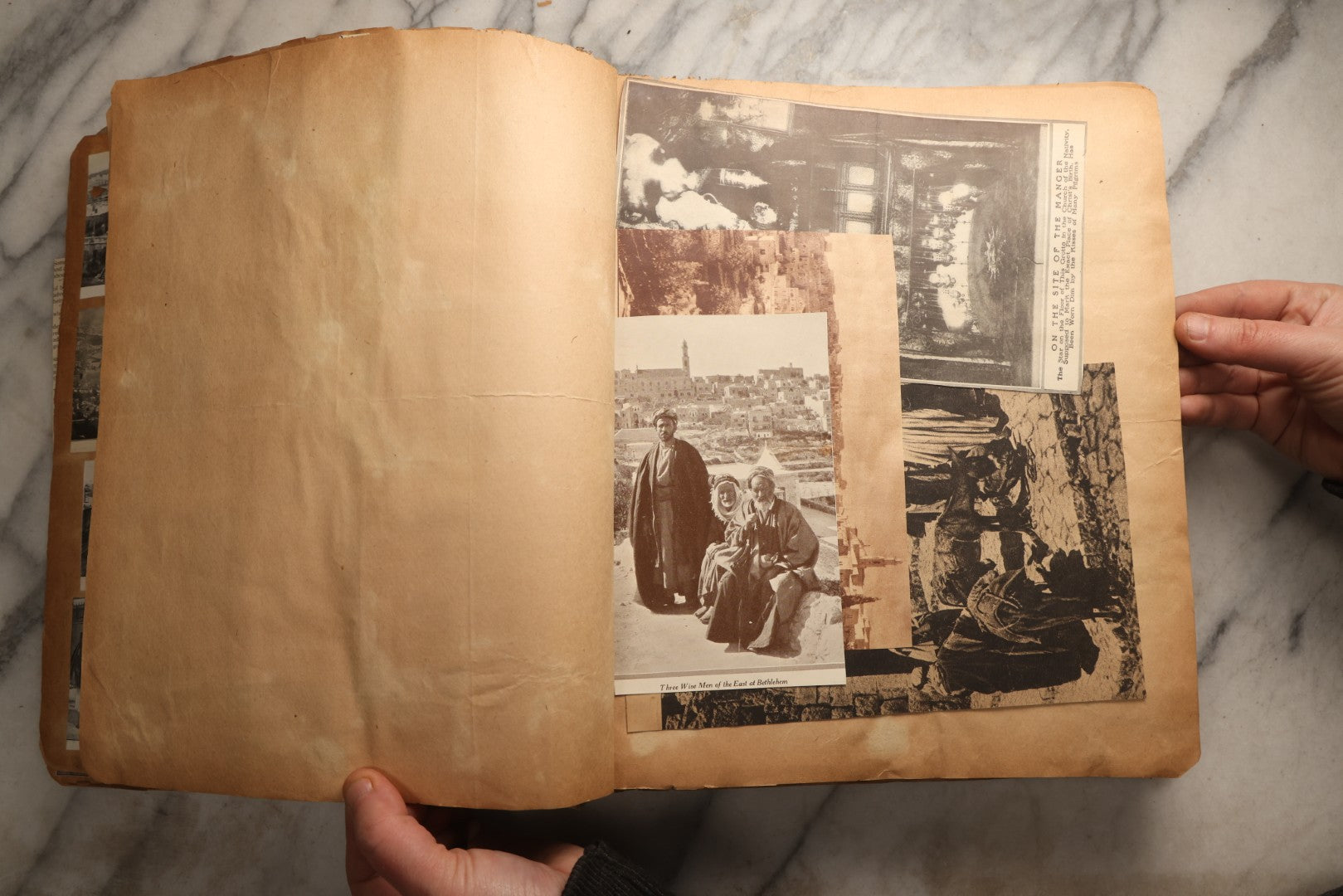 Lot 098 - Antique Scrapbook With Spain, Algeria, Greece, Syria, Italy, And Switzerland Travel Ephemera, Pressed Flowers And Botanical Specimens Throughout, Circa 1911