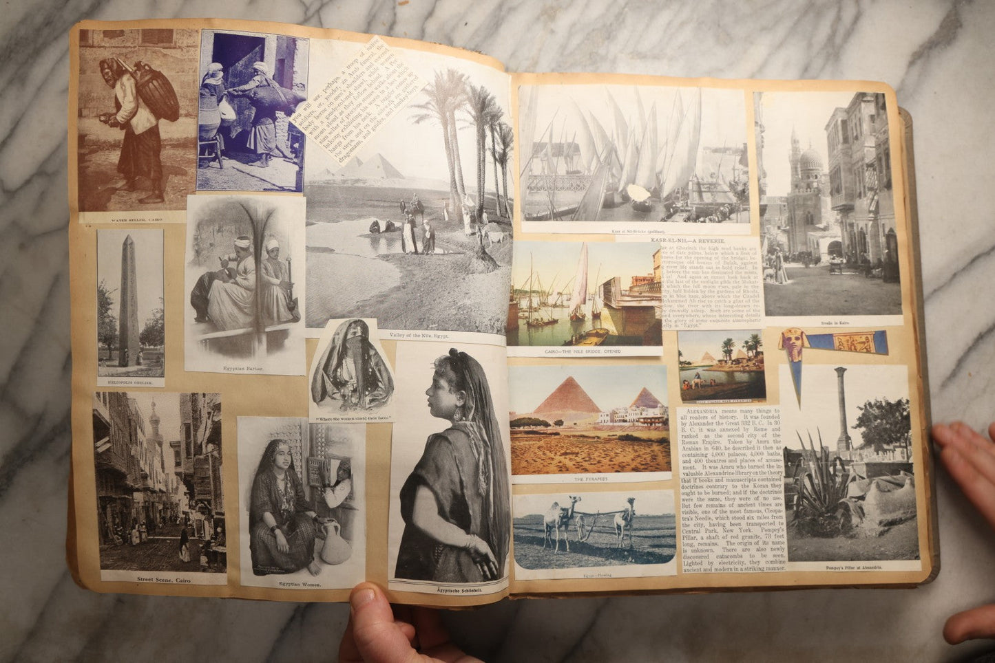 Lot 098 - Antique Scrapbook With Spain, Algeria, Greece, Syria, Italy, And Switzerland Travel Ephemera, Pressed Flowers And Botanical Specimens Throughout, Circa 1911