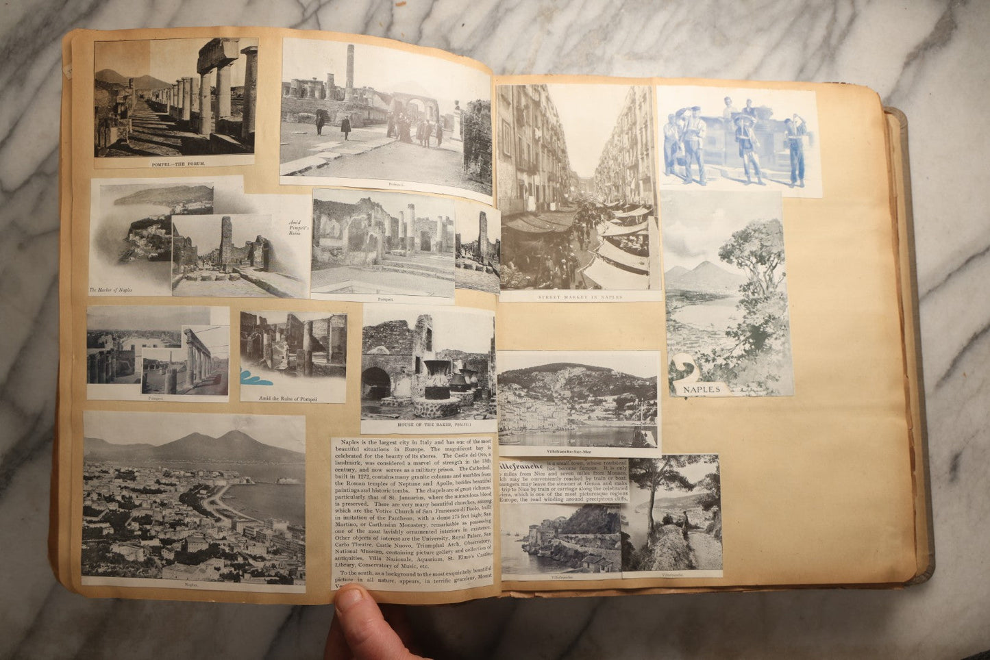 Lot 098 - Antique Scrapbook With Spain, Algeria, Greece, Syria, Italy, And Switzerland Travel Ephemera, Pressed Flowers And Botanical Specimens Throughout, Circa 1911