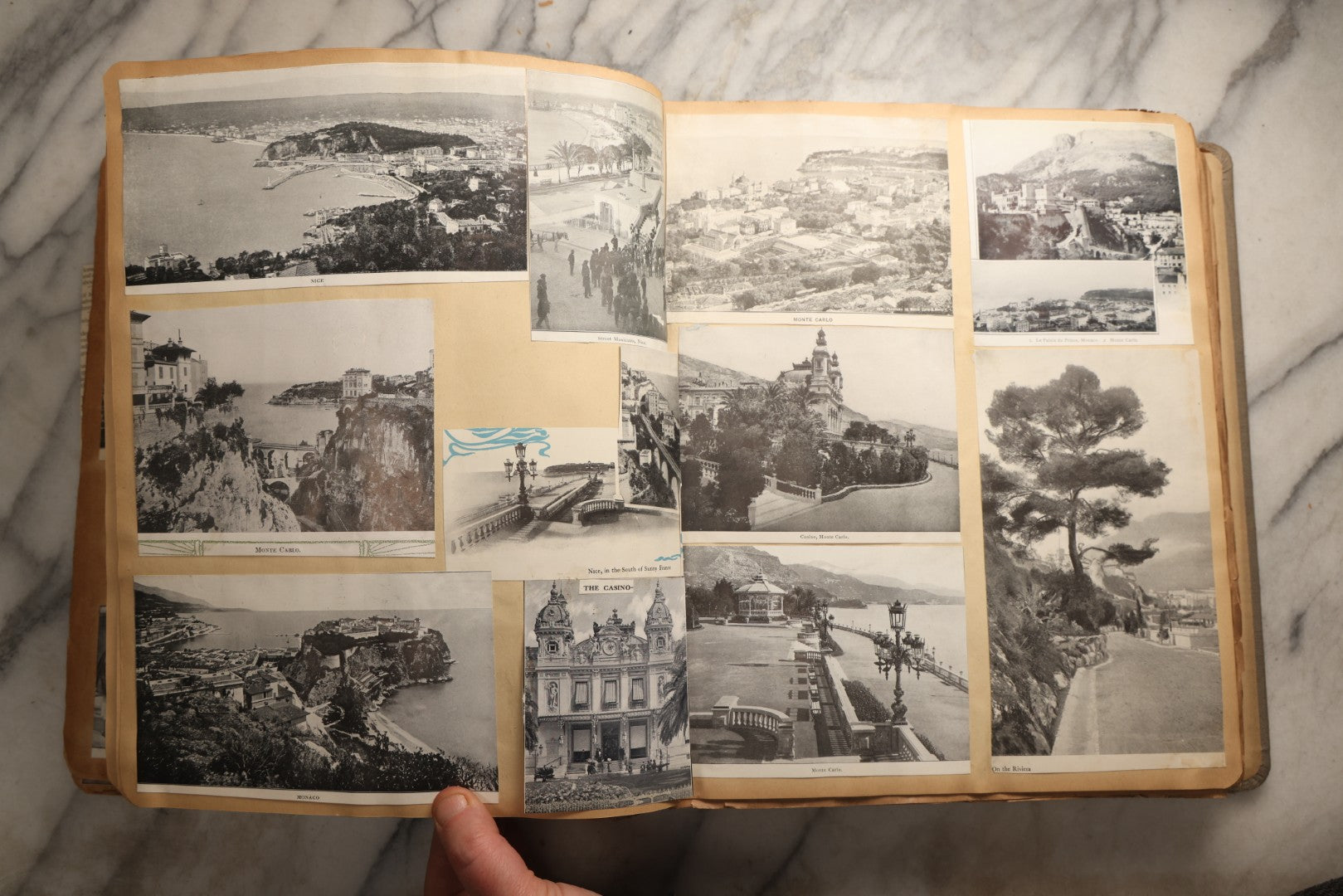 Lot 098 - Antique Scrapbook With Spain, Algeria, Greece, Syria, Italy, And Switzerland Travel Ephemera, Pressed Flowers And Botanical Specimens Throughout, Circa 1911