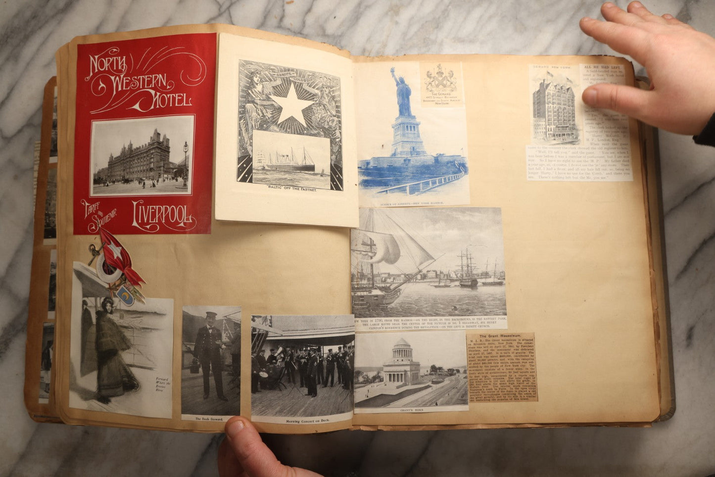 Lot 098 - Antique Scrapbook With Spain, Algeria, Greece, Syria, Italy, And Switzerland Travel Ephemera, Pressed Flowers And Botanical Specimens Throughout, Circa 1911