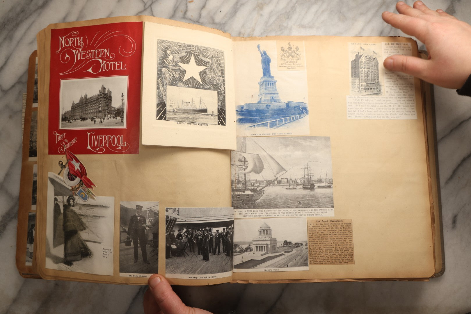 Lot 098 - Antique Scrapbook With Spain, Algeria, Greece, Syria, Italy, And Switzerland Travel Ephemera, Pressed Flowers And Botanical Specimens Throughout, Circa 1911