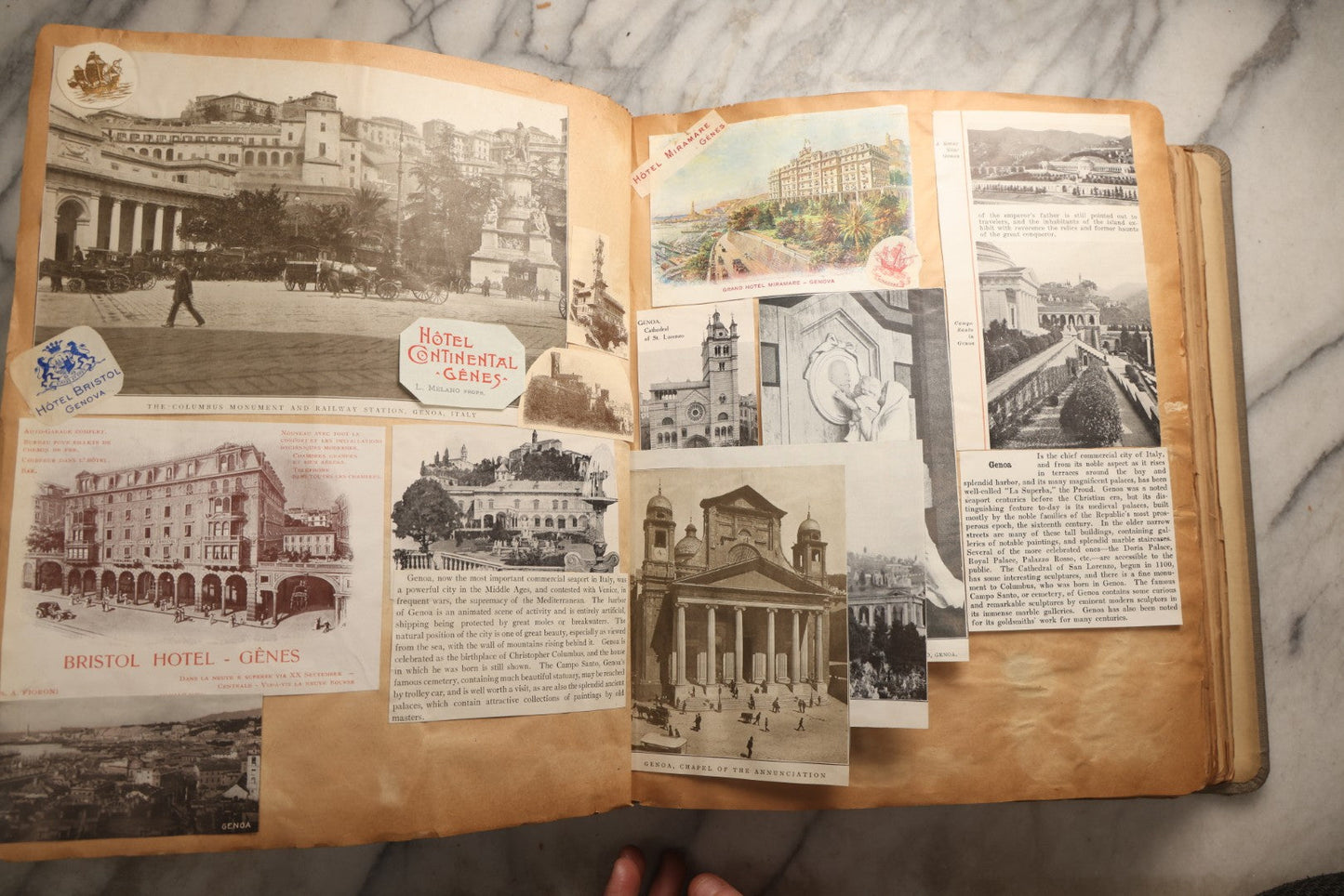 Lot 098 - Antique Scrapbook With Spain, Algeria, Greece, Syria, Italy, And Switzerland Travel Ephemera, Pressed Flowers And Botanical Specimens Throughout, Circa 1911