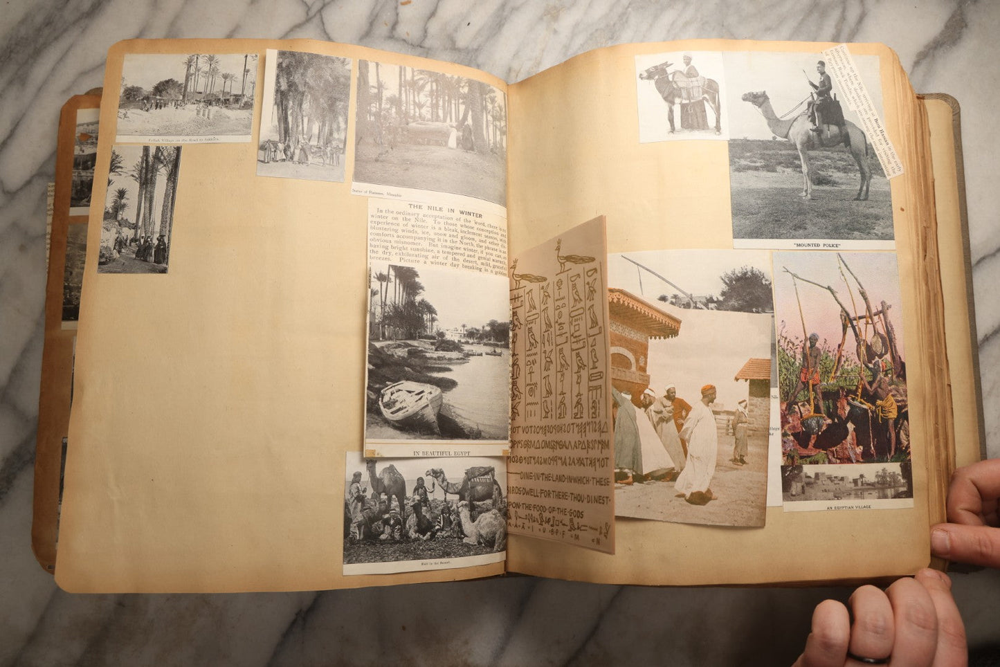 Lot 098 - Antique Scrapbook With Spain, Algeria, Greece, Syria, Italy, And Switzerland Travel Ephemera, Pressed Flowers And Botanical Specimens Throughout, Circa 1911