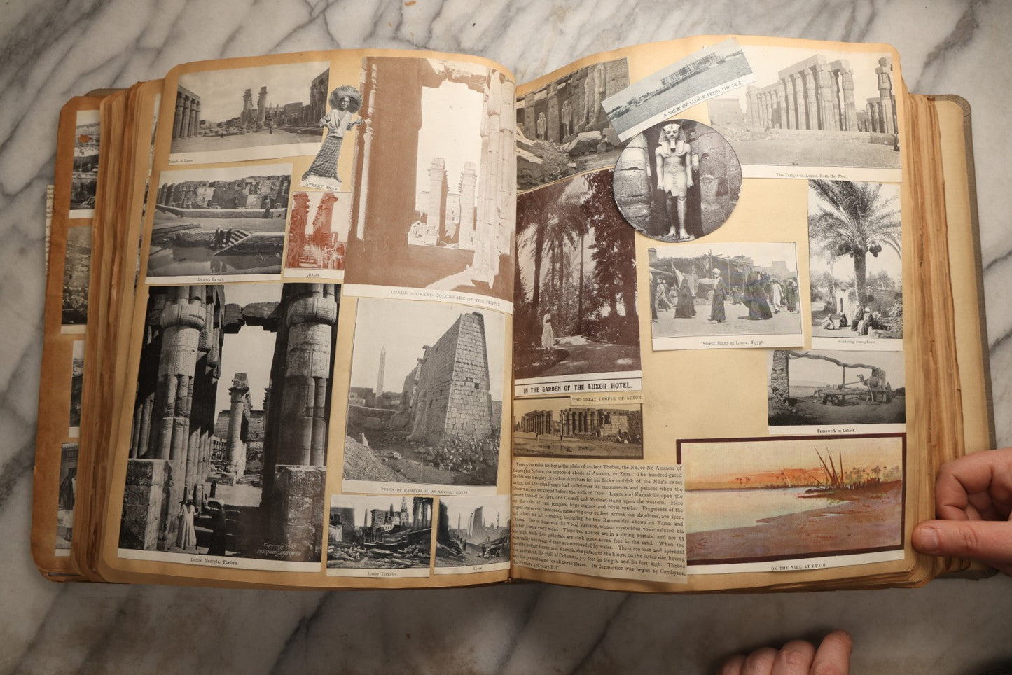 Lot 098 - Antique Scrapbook With Spain, Algeria, Greece, Syria, Italy, And Switzerland Travel Ephemera, Pressed Flowers And Botanical Specimens Throughout, Circa 1911