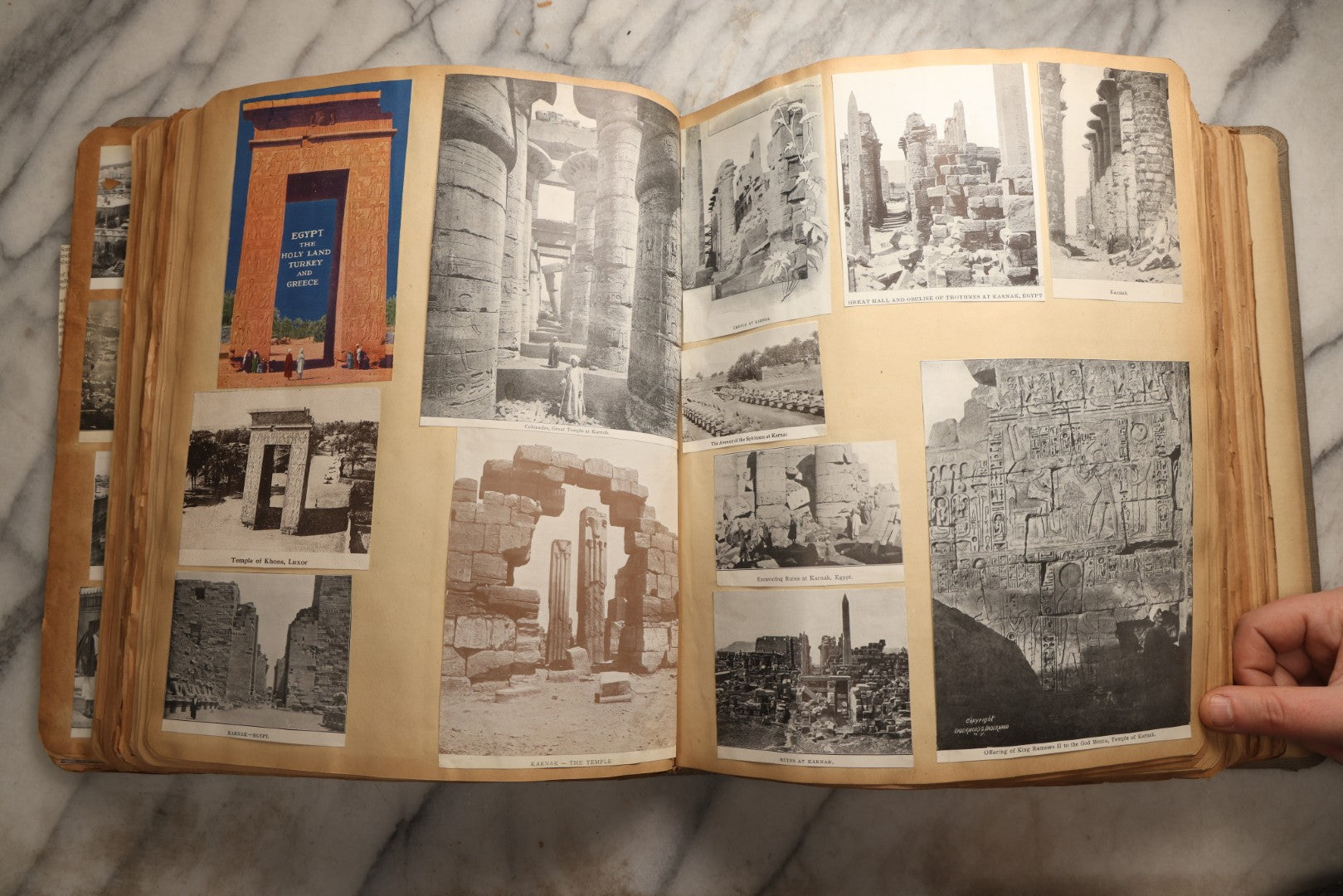 Lot 098 - Antique Scrapbook With Spain, Algeria, Greece, Syria, Italy, And Switzerland Travel Ephemera, Pressed Flowers And Botanical Specimens Throughout, Circa 1911