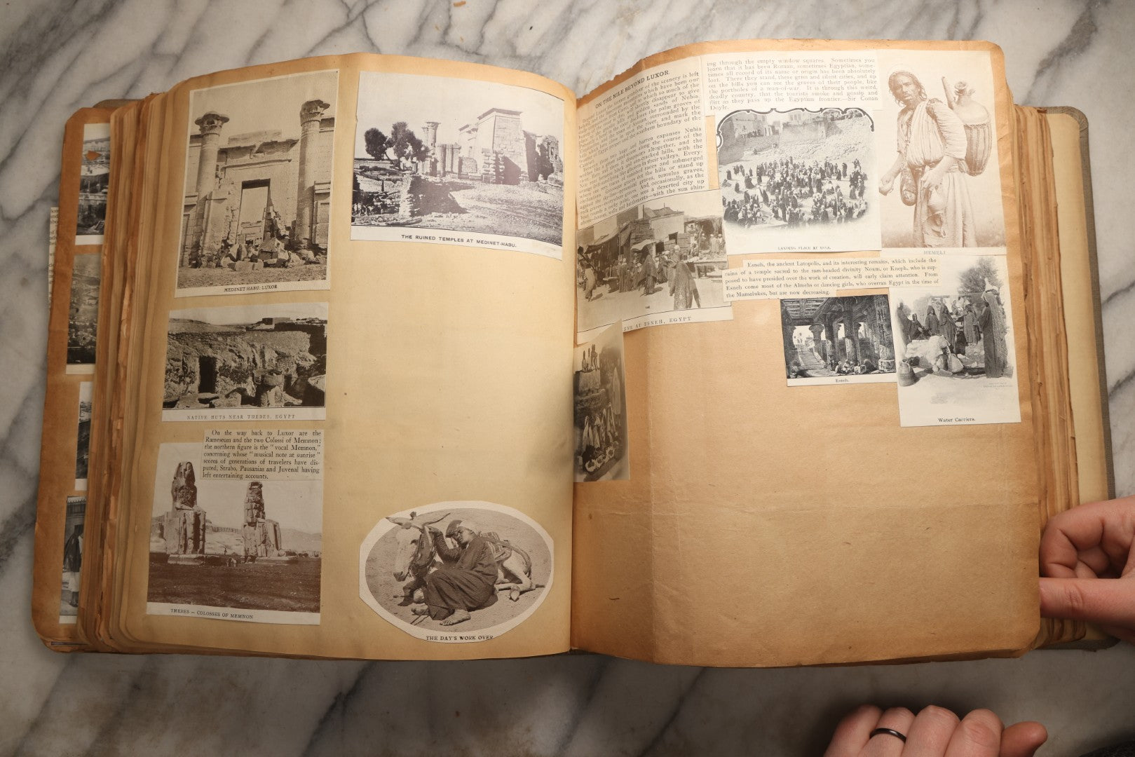 Lot 098 - Antique Scrapbook With Spain, Algeria, Greece, Syria, Italy, And Switzerland Travel Ephemera, Pressed Flowers And Botanical Specimens Throughout, Circa 1911