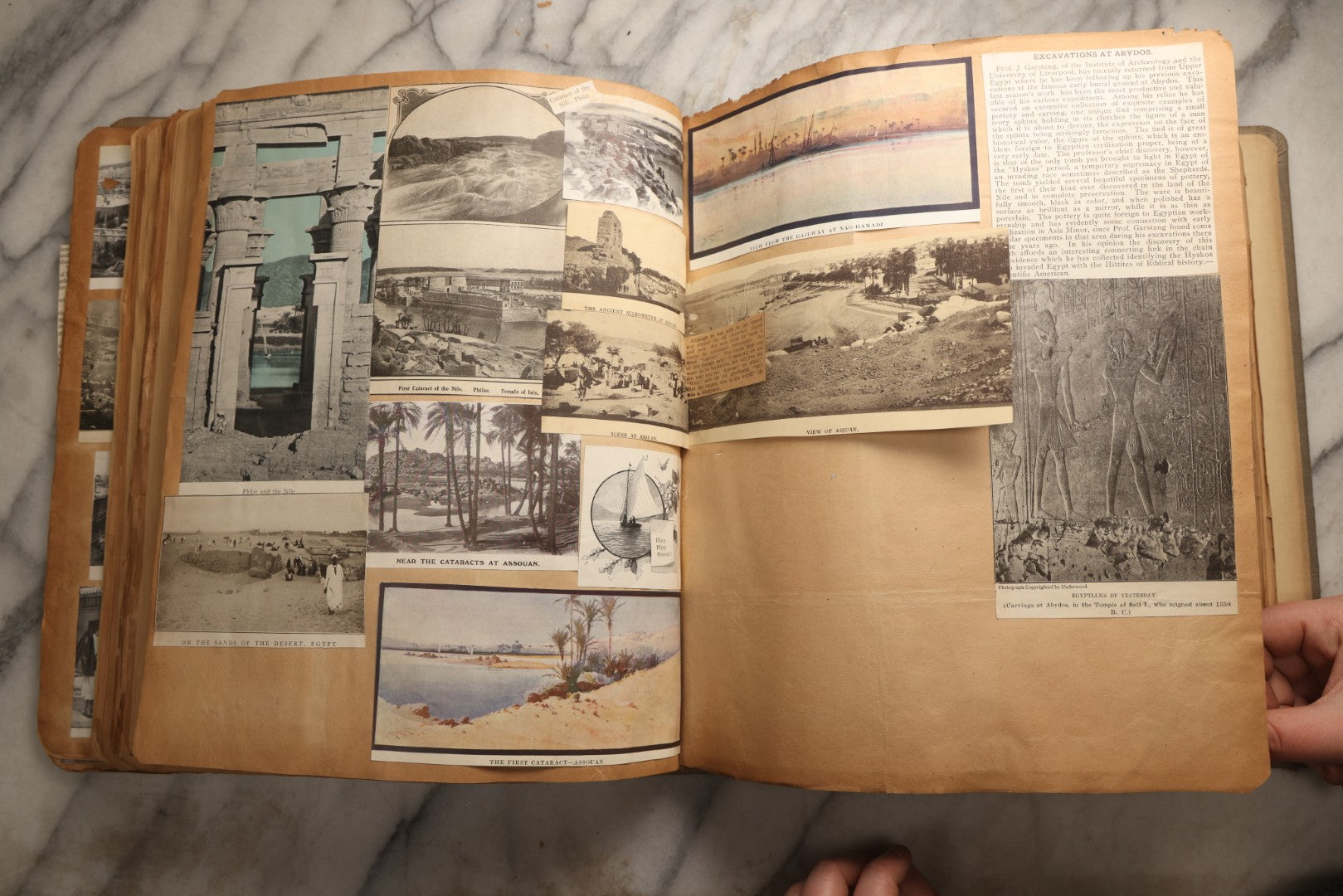 Lot 098 - Antique Scrapbook With Spain, Algeria, Greece, Syria, Italy, And Switzerland Travel Ephemera, Pressed Flowers And Botanical Specimens Throughout, Circa 1911