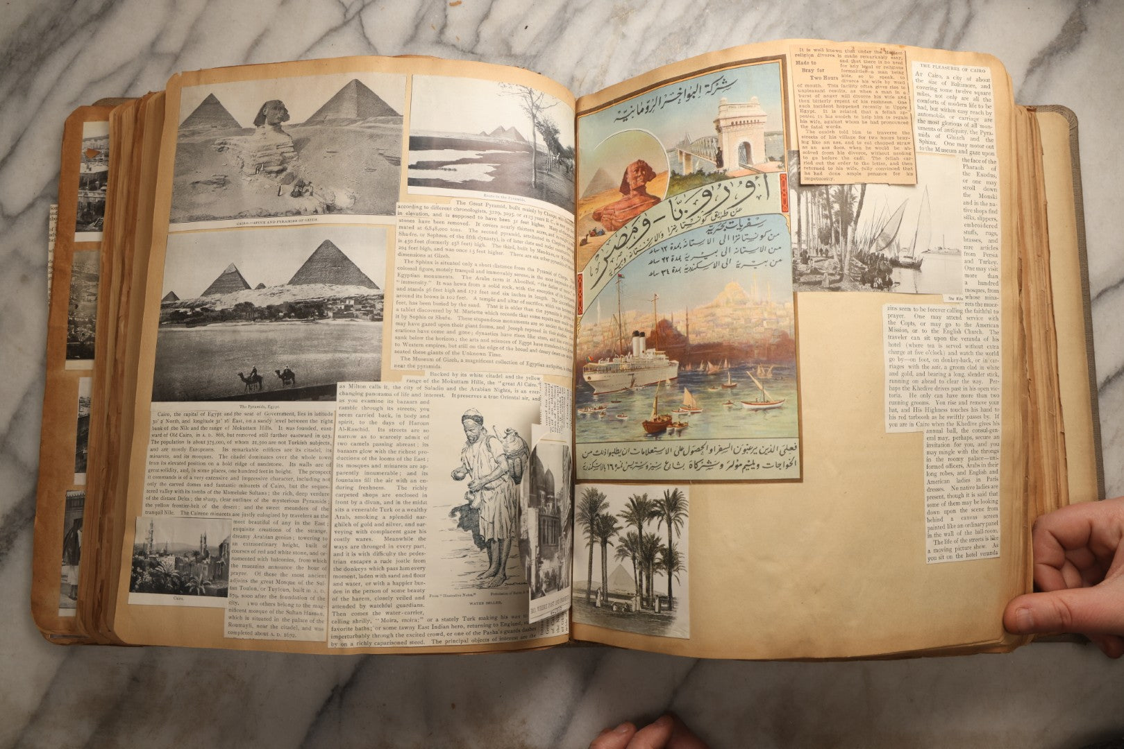 Lot 098 - Antique Scrapbook With Spain, Algeria, Greece, Syria, Italy, And Switzerland Travel Ephemera, Pressed Flowers And Botanical Specimens Throughout, Circa 1911