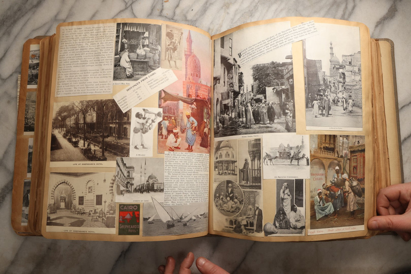 Lot 098 - Antique Scrapbook With Spain, Algeria, Greece, Syria, Italy, And Switzerland Travel Ephemera, Pressed Flowers And Botanical Specimens Throughout, Circa 1911