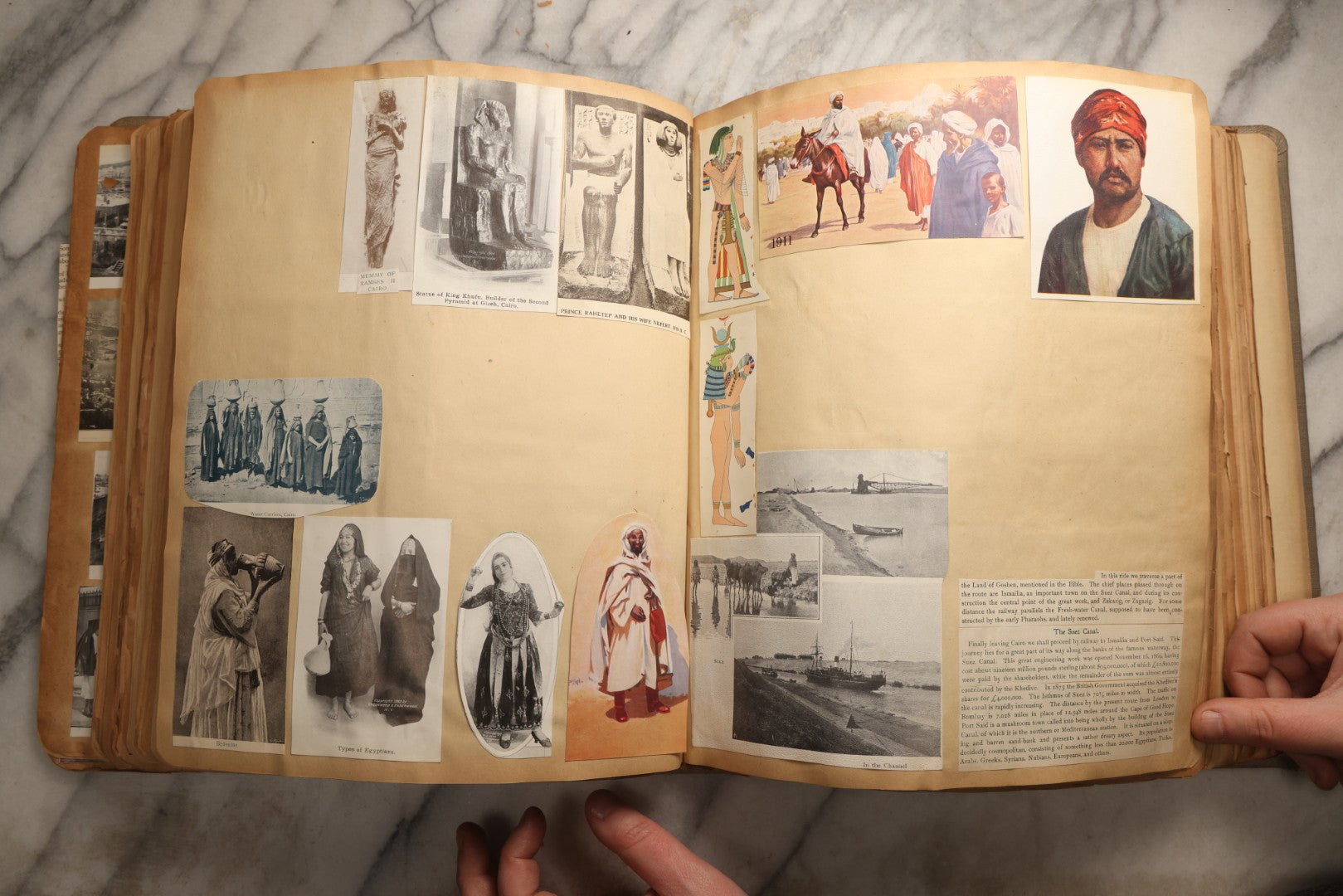 Lot 098 - Antique Scrapbook With Spain, Algeria, Greece, Syria, Italy, And Switzerland Travel Ephemera, Pressed Flowers And Botanical Specimens Throughout, Circa 1911