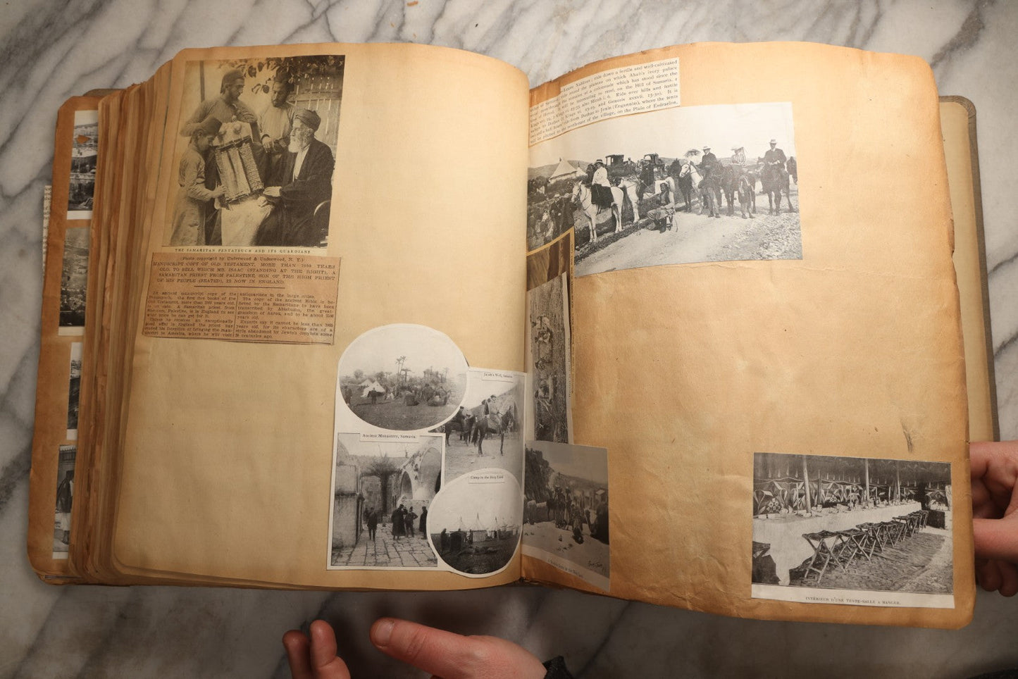 Lot 098 - Antique Scrapbook With Spain, Algeria, Greece, Syria, Italy, And Switzerland Travel Ephemera, Pressed Flowers And Botanical Specimens Throughout, Circa 1911