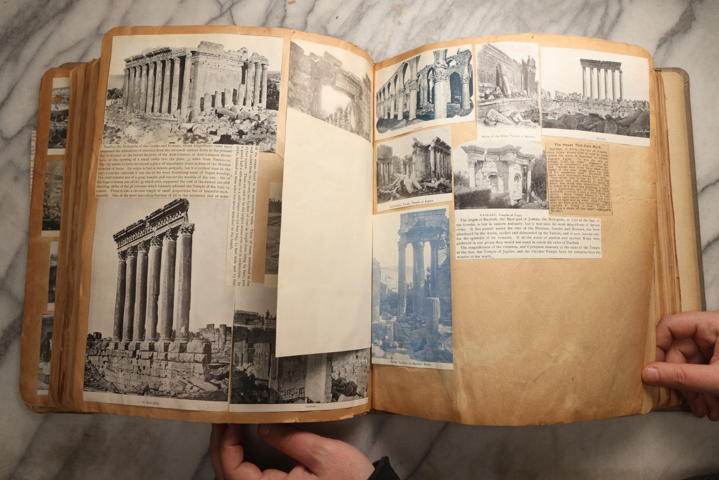 Lot 098 - Antique Scrapbook With Spain, Algeria, Greece, Syria, Italy, And Switzerland Travel Ephemera, Pressed Flowers And Botanical Specimens Throughout, Circa 1911