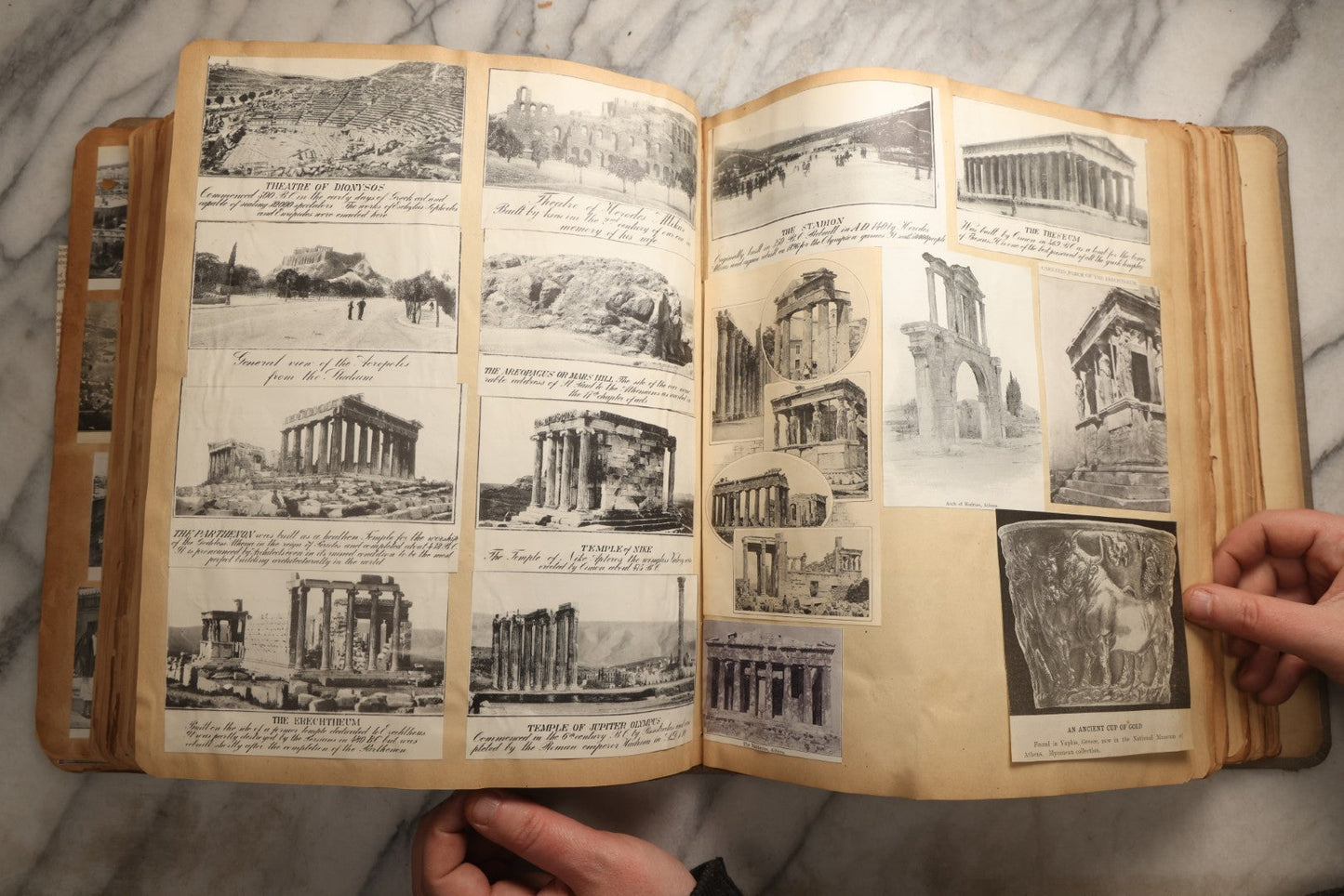 Lot 098 - Antique Scrapbook With Spain, Algeria, Greece, Syria, Italy, And Switzerland Travel Ephemera, Pressed Flowers And Botanical Specimens Throughout, Circa 1911