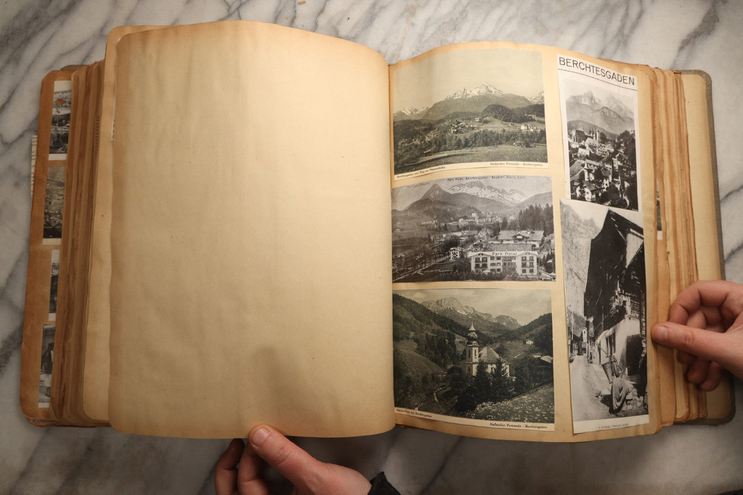 Lot 098 - Antique Scrapbook With Spain, Algeria, Greece, Syria, Italy, And Switzerland Travel Ephemera, Pressed Flowers And Botanical Specimens Throughout, Circa 1911