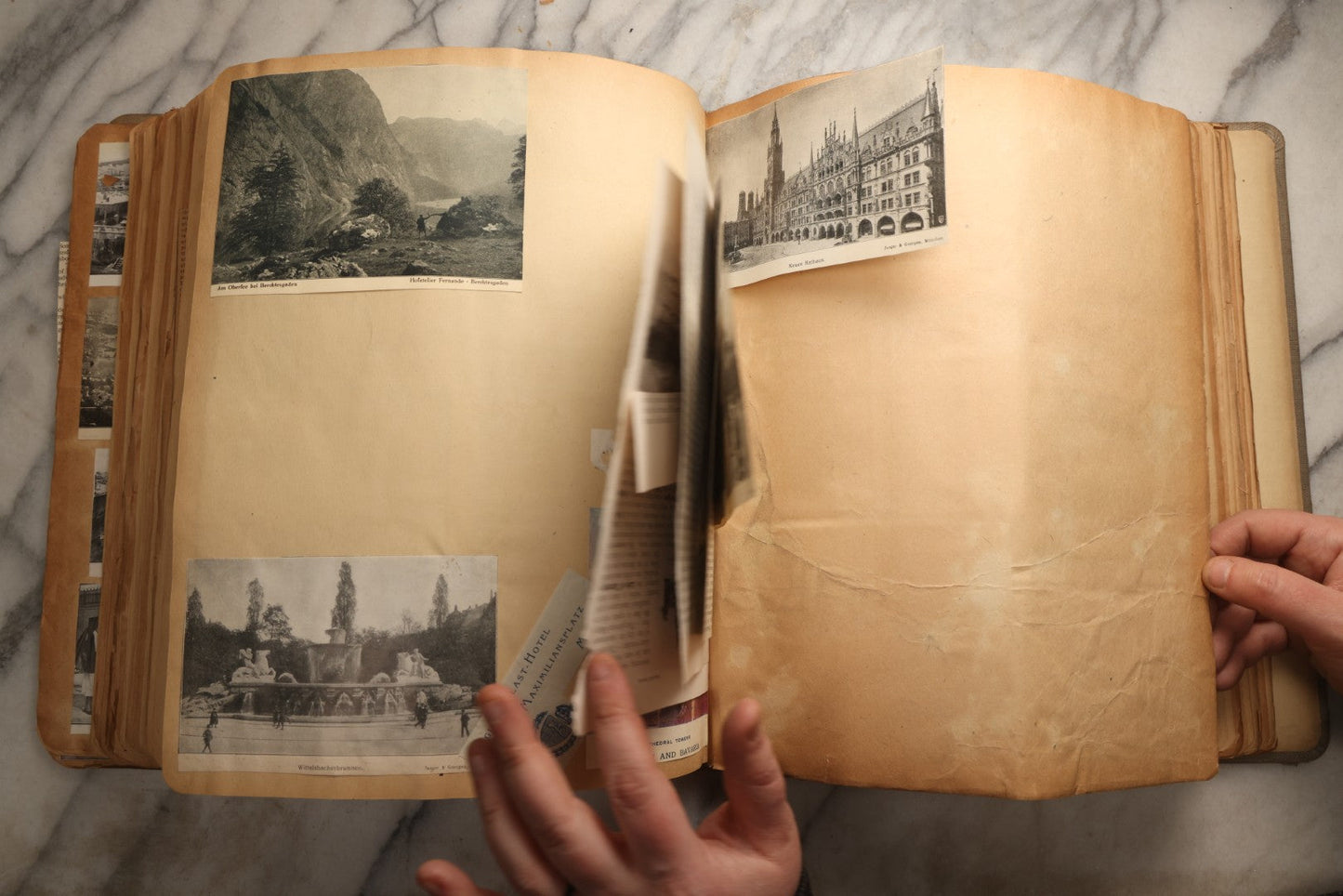 Lot 098 - Antique Scrapbook With Spain, Algeria, Greece, Syria, Italy, And Switzerland Travel Ephemera, Pressed Flowers And Botanical Specimens Throughout, Circa 1911