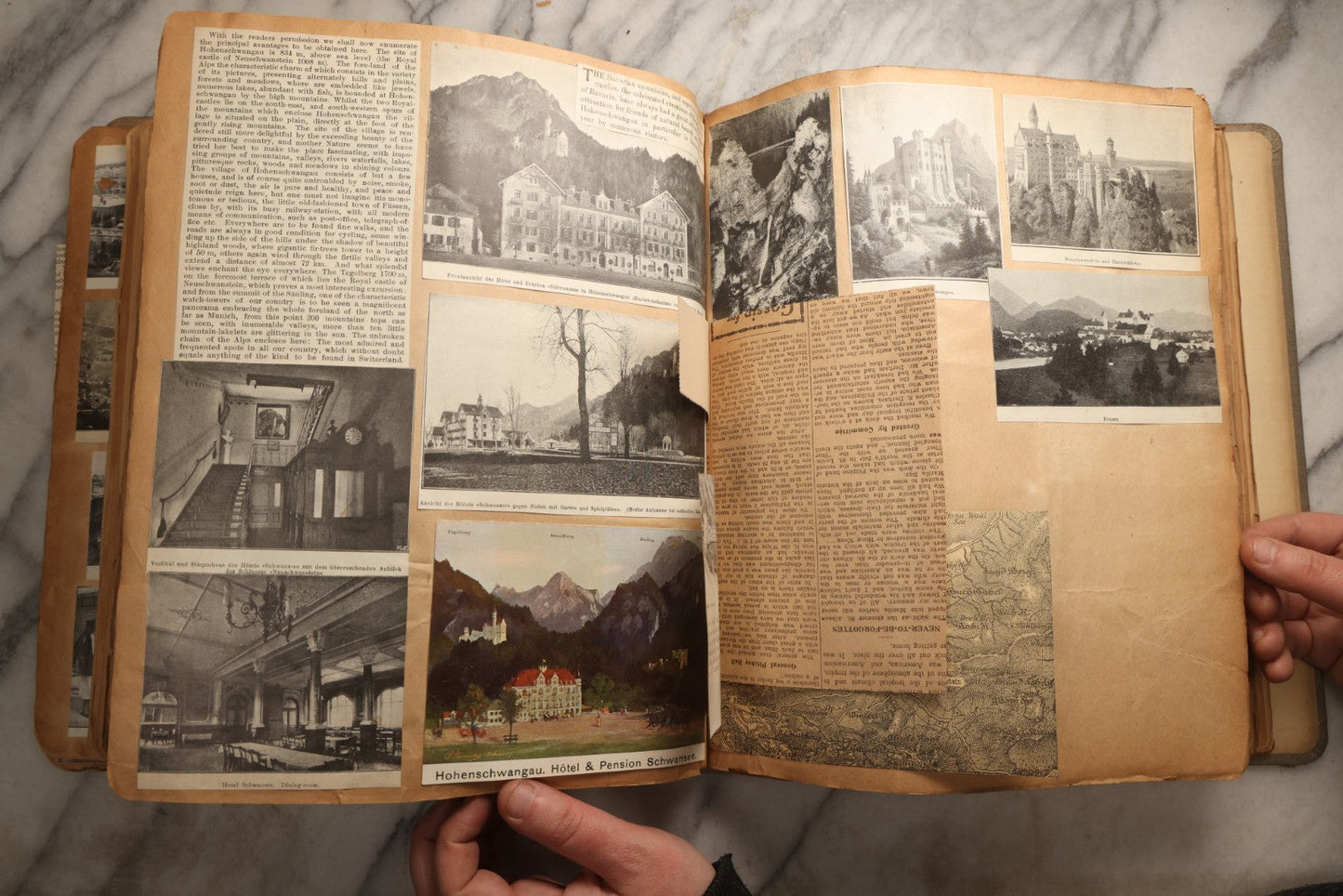 Lot 098 - Antique Scrapbook With Spain, Algeria, Greece, Syria, Italy, And Switzerland Travel Ephemera, Pressed Flowers And Botanical Specimens Throughout, Circa 1911