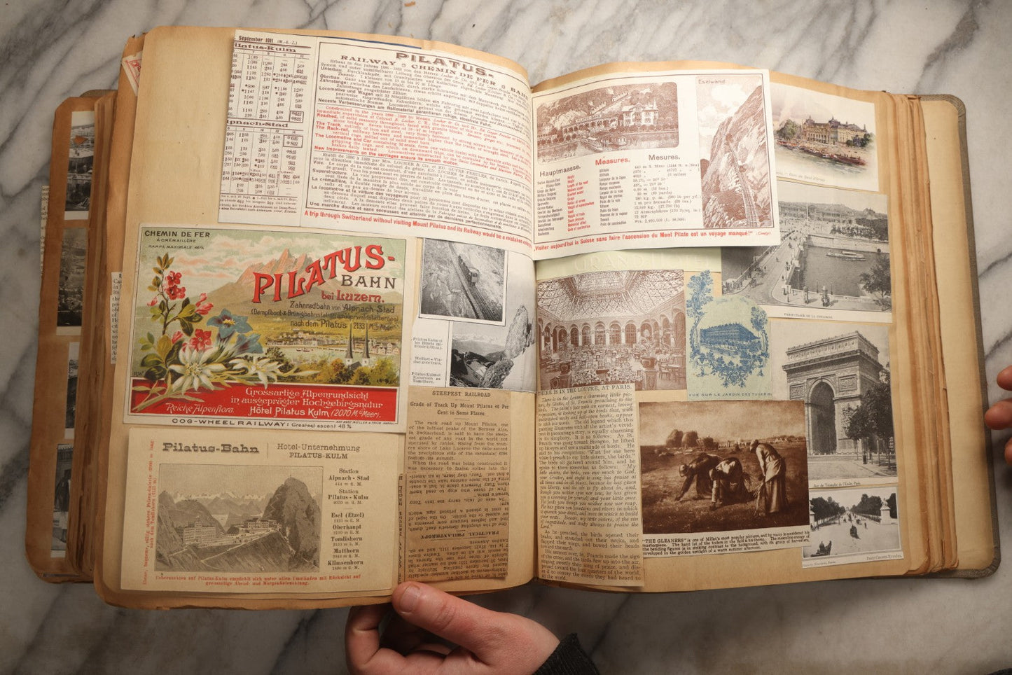 Lot 098 - Antique Scrapbook With Spain, Algeria, Greece, Syria, Italy, And Switzerland Travel Ephemera, Pressed Flowers And Botanical Specimens Throughout, Circa 1911