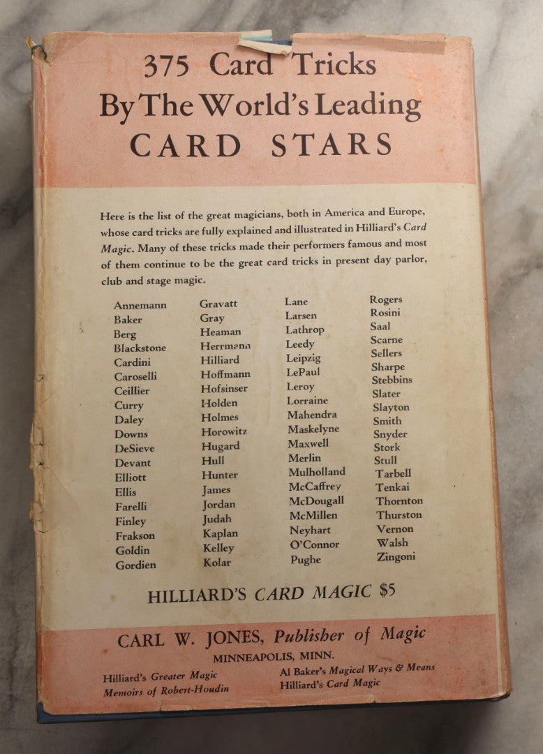 Lot 102 - Grouping Of Four Vintage Card Magic Books Including "Expert Card Technique" By Hugard And Braue, "Dai Vernon's Ultimate Secrets Of Card Magic," "Hillard's Card Magic," And "Professional Card Magic" By Cliff Green