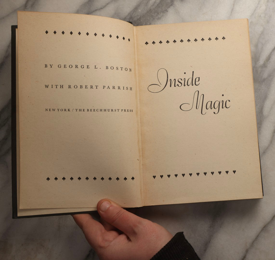 Lot 103 - Grouping Of Three Vintage Magic Books Including "Card Manipulations" By Jean Hugard, "My Best" By J.G. Thompson Jr., And "Inside Magic" By George L. Boston