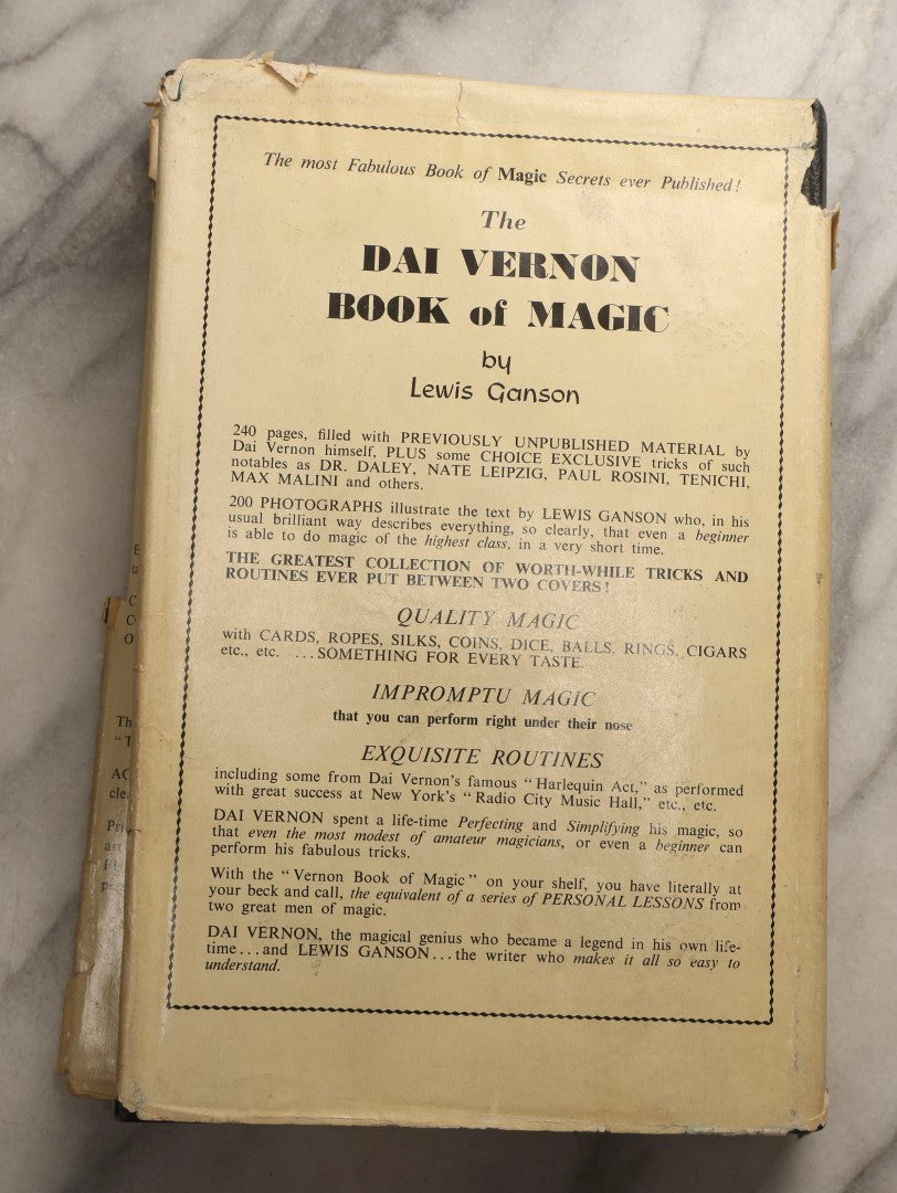 Lot 105 - Grouping Of Three Vintage Magic Books With Dust Jackets Including "The Magic Book" By Harry Lorayne, "The Dai Vernon Book Of Magic" By Lewis Ganson, And "Routined Manipulation Finale" By Lewis Ganson, Circa 1960s-1970s