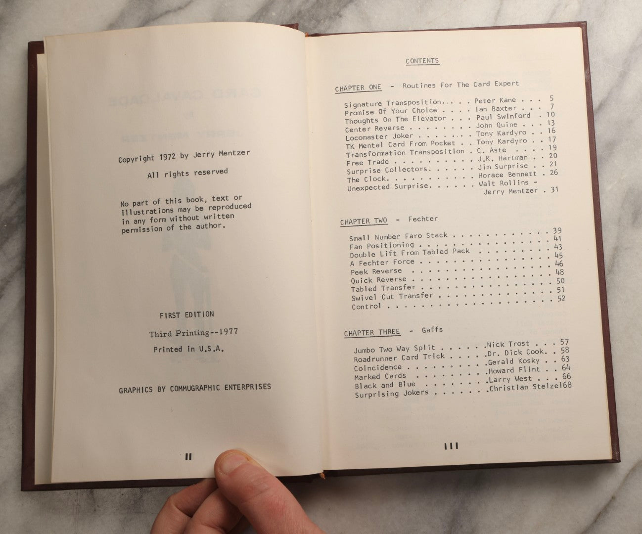 Lot 106 - Pair Of Vintage Magic Books, "Card Cavalcade I" And "Card Cavalcade II" By Jerry Mentzer, First Editions, Graphics By Commugraphic Entreprises, 1977 And 1974