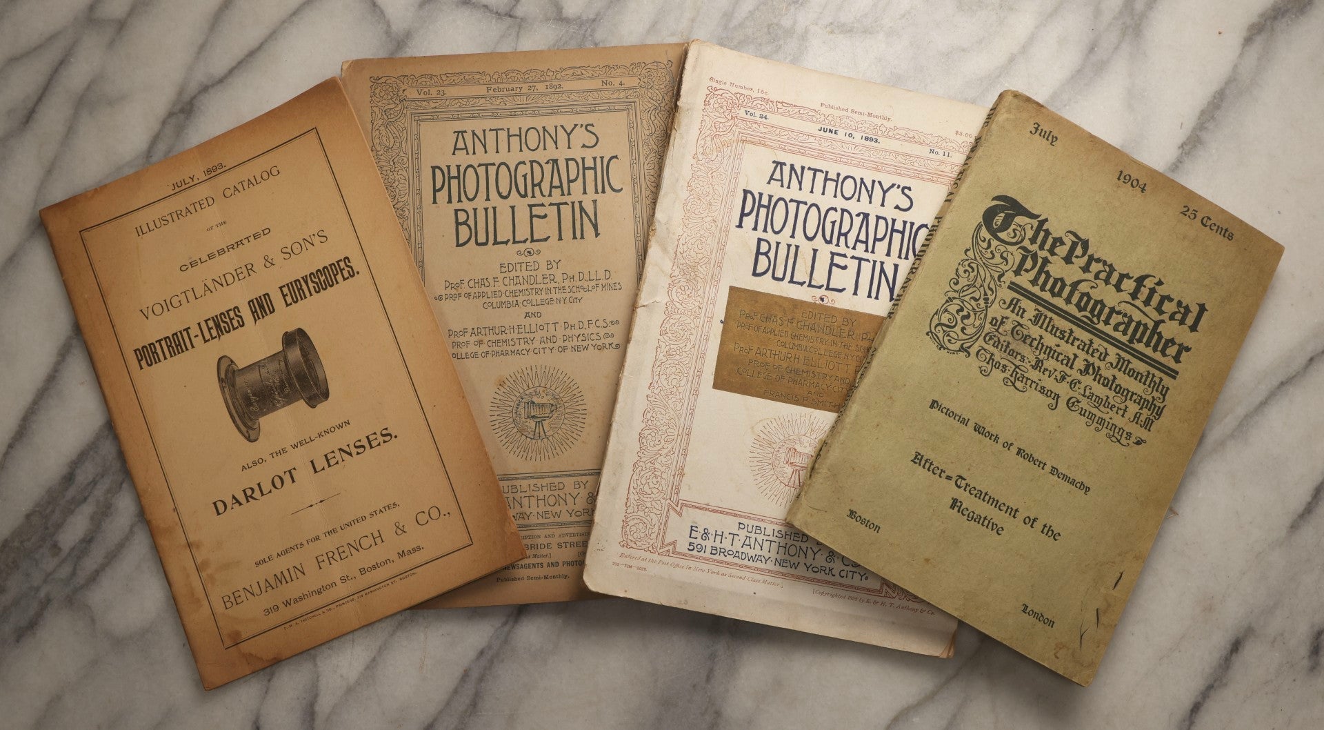 Lot 109 - Grouping Of Four Antique Photography Publications, 1892–1904, Including Anthony's Photographic Bulletin And Voigtländer Lens Catalogue
