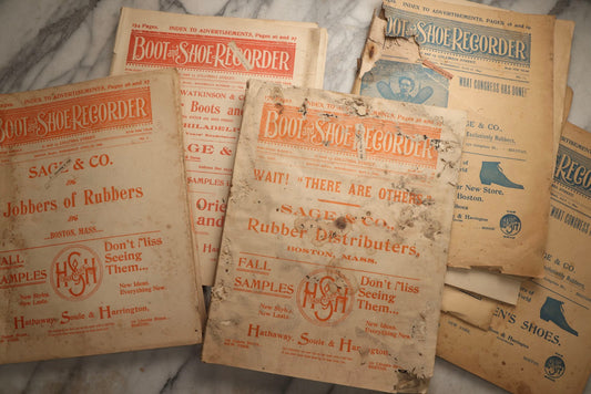 Lot 110 - Grouping Of Five Antique Editions Of The Boot And Shoe Recorder Trade Magazine, 1894 And 1896