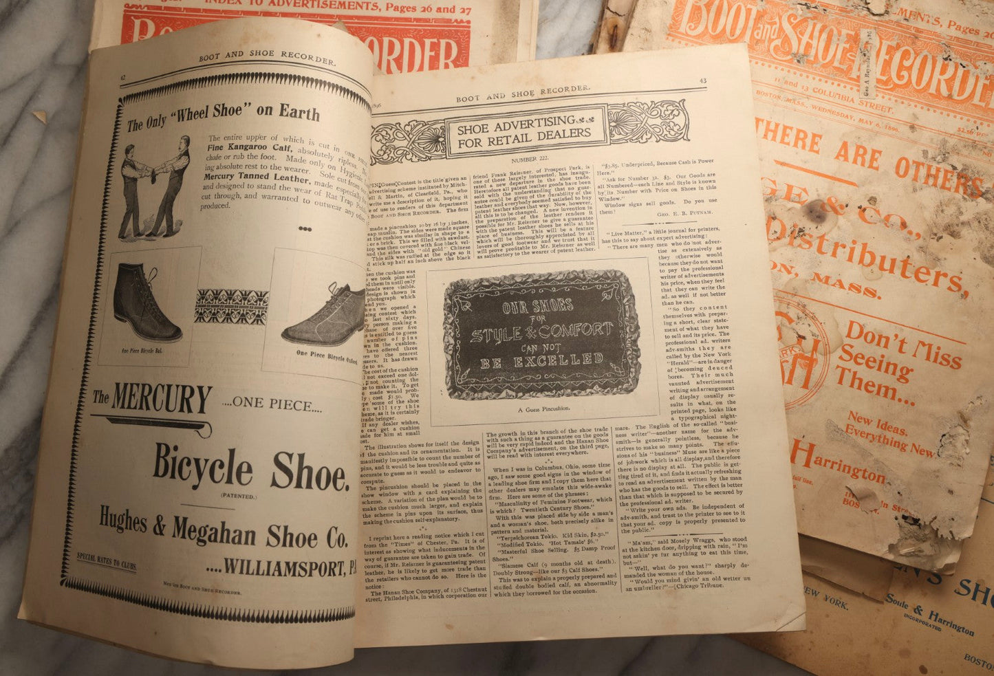 Lot 110 - Grouping Of Five Antique Editions Of The Boot And Shoe Recorder Trade Magazine, 1894 And 1896