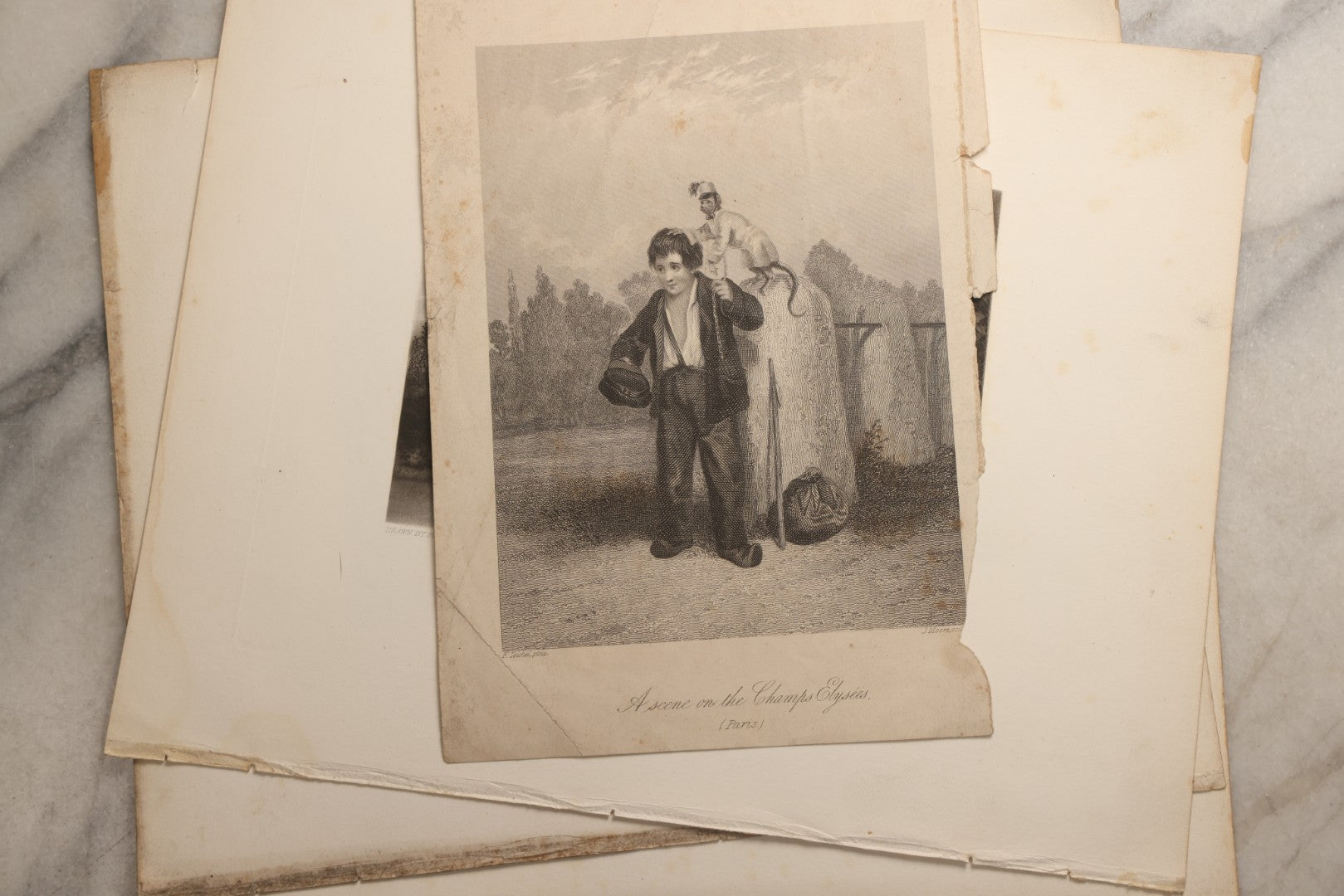 Lot 114 - Grouping Of Eight Antique Loose-Leaf Engraved Book Plates, Including Biblical Scenes Including The Exodus And The Fall Of Babel, Literary Scenes, And More