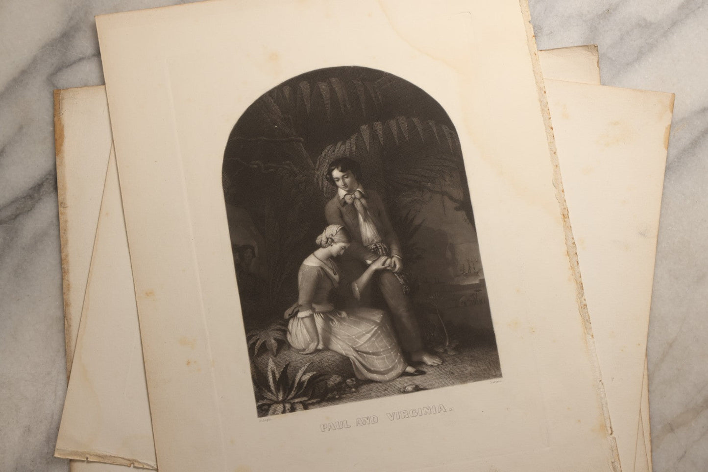 Lot 114 - Grouping Of Eight Antique Loose-Leaf Engraved Book Plates, Including Biblical Scenes Including The Exodus And The Fall Of Babel, Literary Scenes, And More