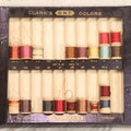 Lot 117 - Antique Clark's O.N.T. Colors Boilfast Sewing Thread Display Case With Wooden Spools, Open Top