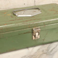 Lot 124 - Vintage Victor Green Metal Tackle Box With White Slotted Tray, Atco Lititz, Pennsylvania