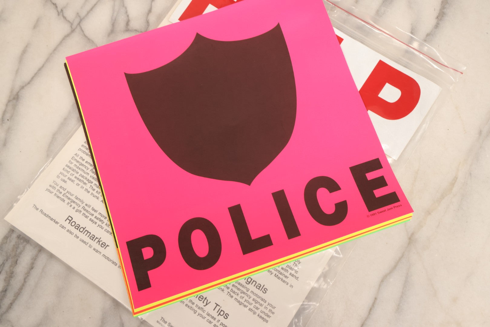 Lot 133 - Vintage Emergency Rescue Kit Help Posters Advertising Community Council Mental Health Services, Nashua, New Hampshire, 1991