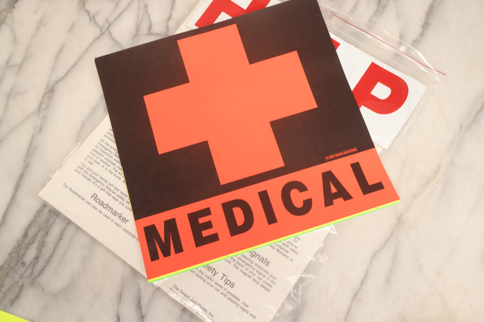 Lot 133 - Vintage Emergency Rescue Kit Help Posters Advertising Community Council Mental Health Services, Nashua, New Hampshire, 1991