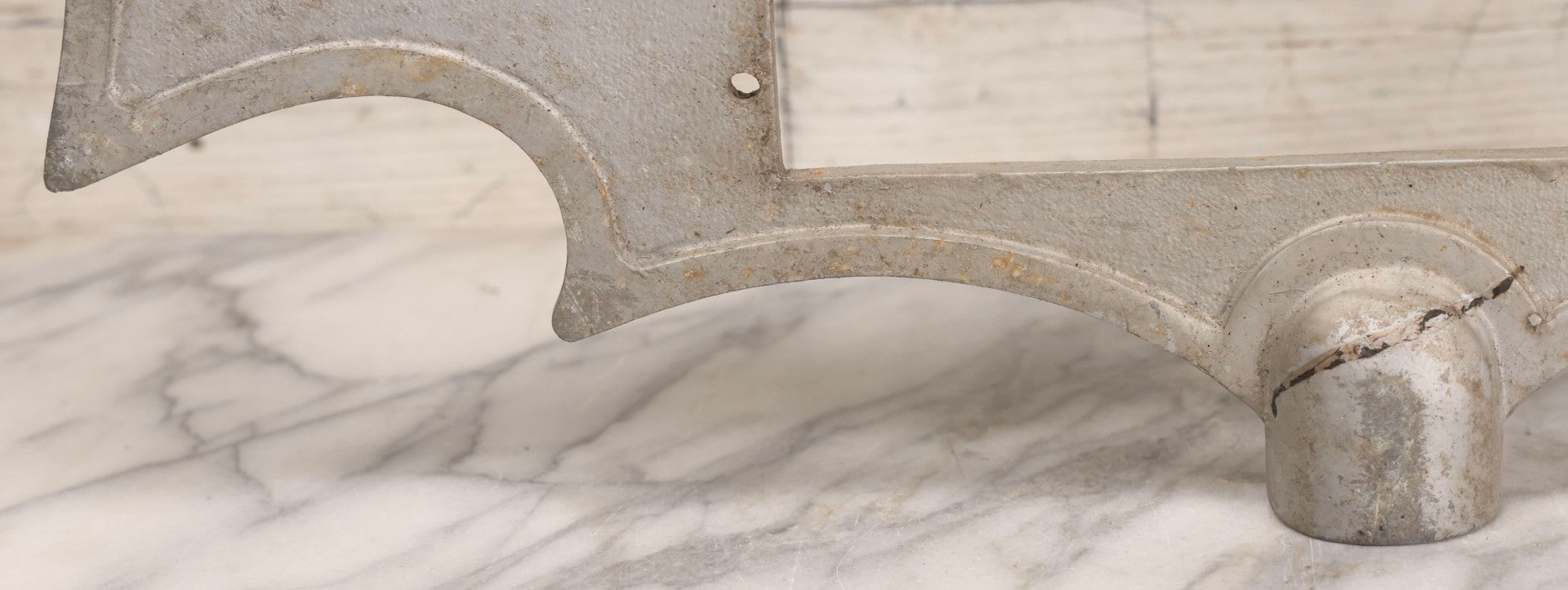 Lot 002 - Antique Double-Sided Cast Metal Bat-Wing Funeral Reserved Sign