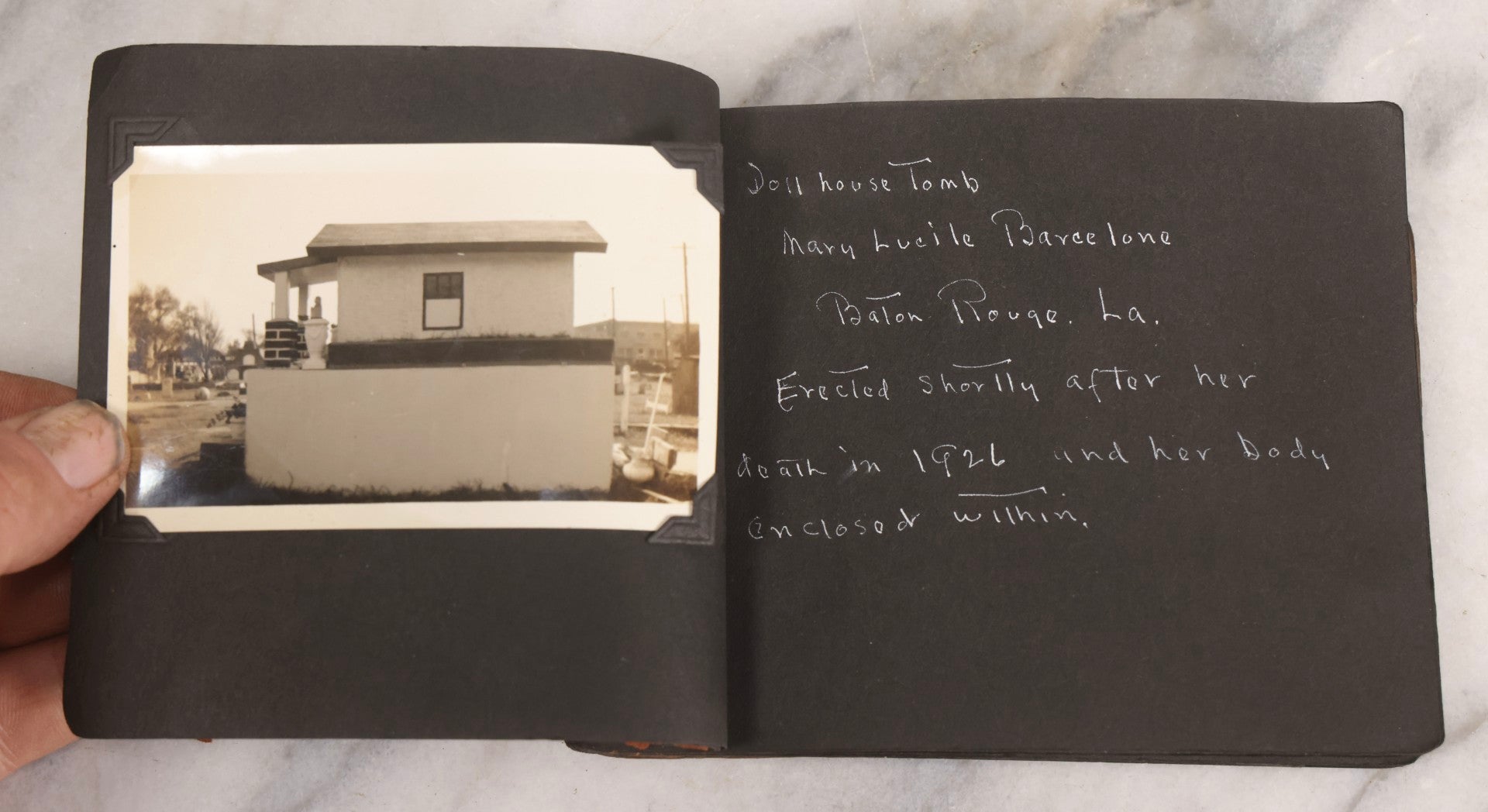 Lot 003 - Antique Snapshot Photo Album Of New England Gravestones With Handwritten Epitaph Transcriptions, Circa 1925–1930